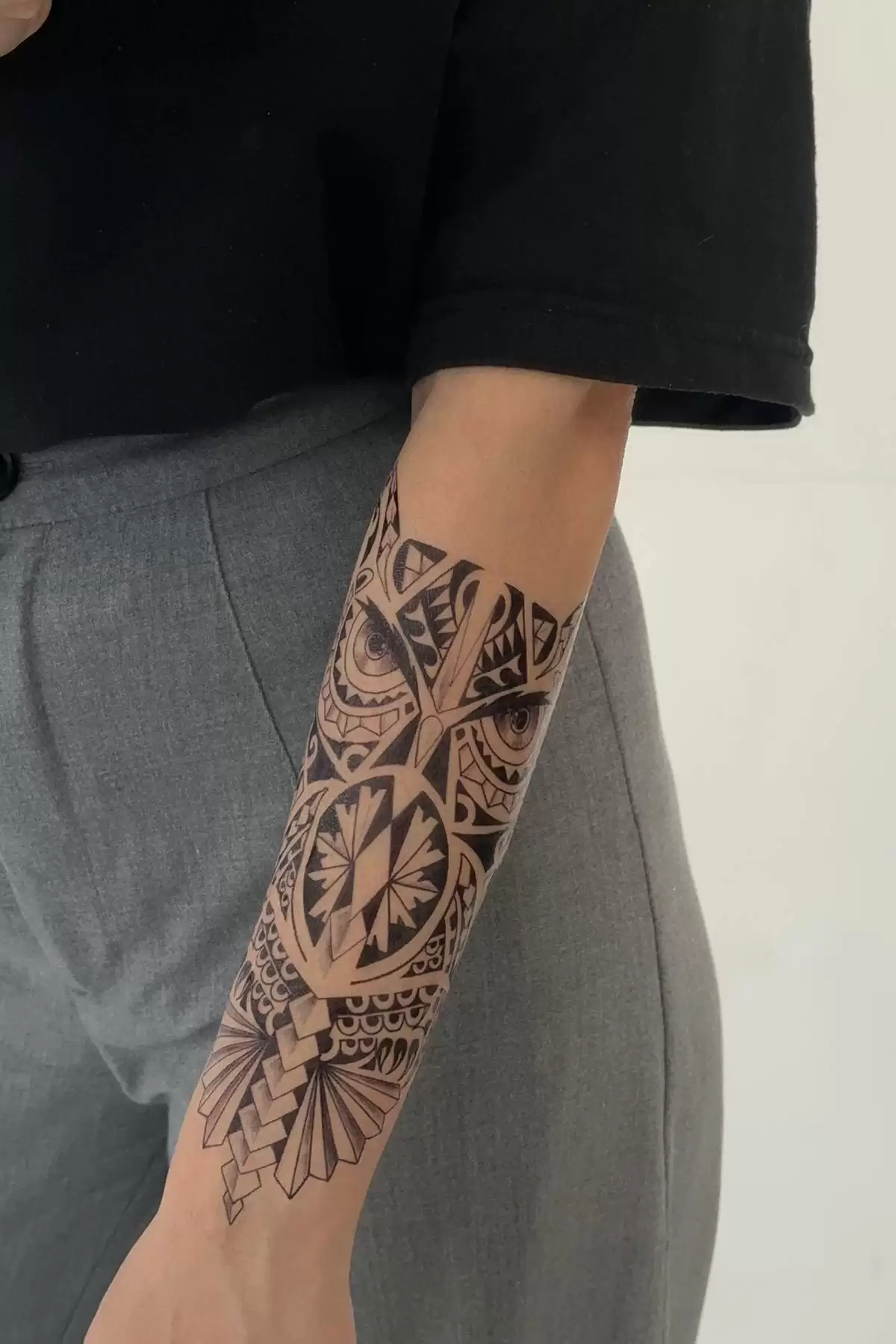 Geçici Baykuş Figürlü Dövme Tattoo