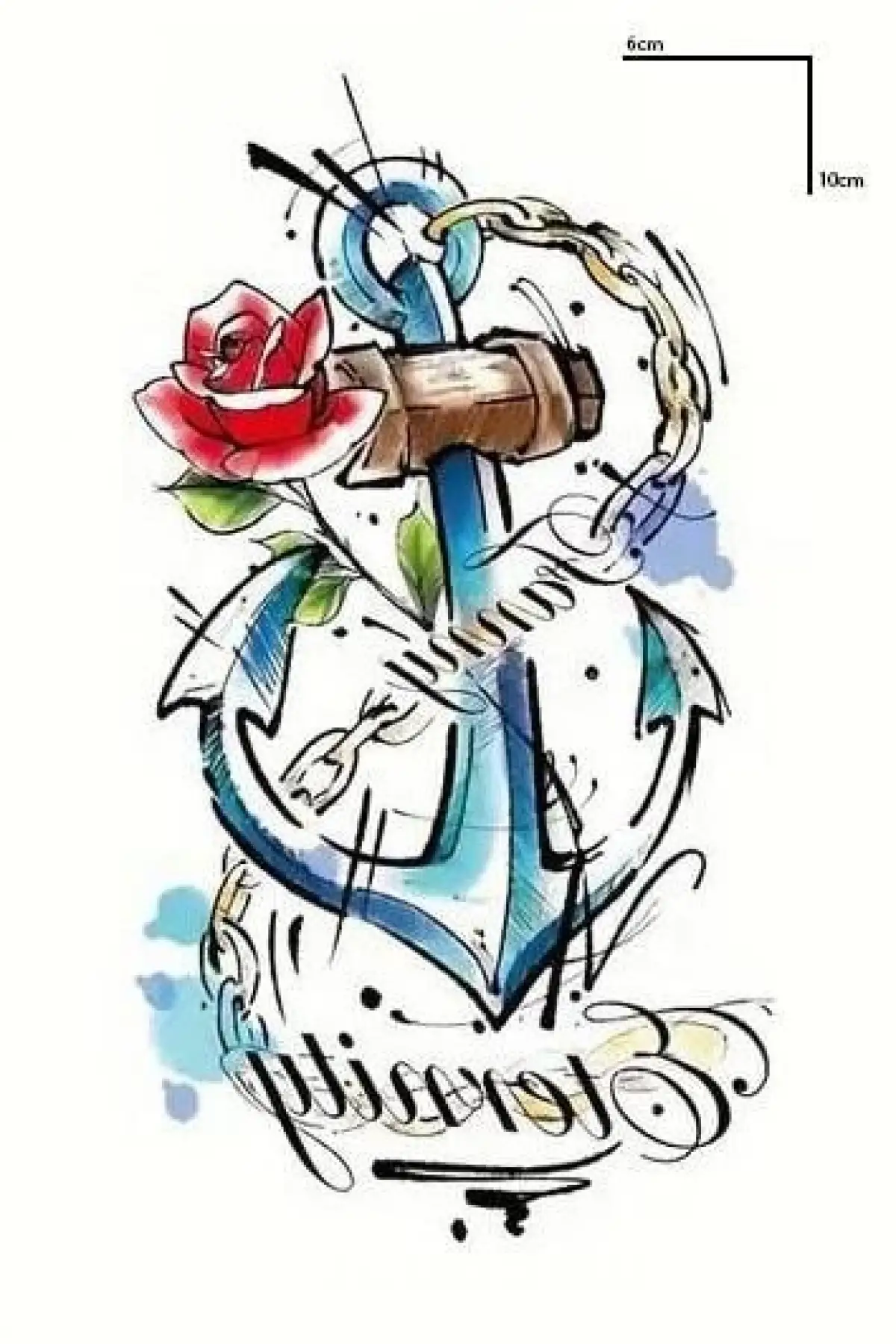 Geçici Çapa Figürlü Mini Dövme Tattoo