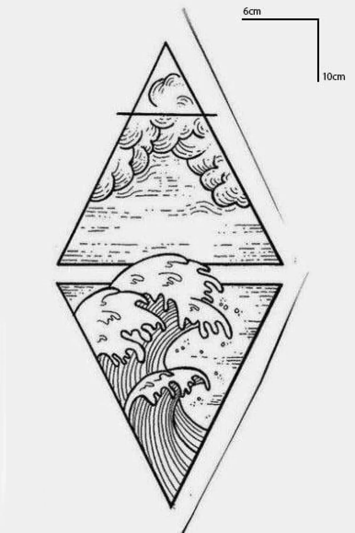 Geçici Dalga Figürlü Mini Dövme Tattoo