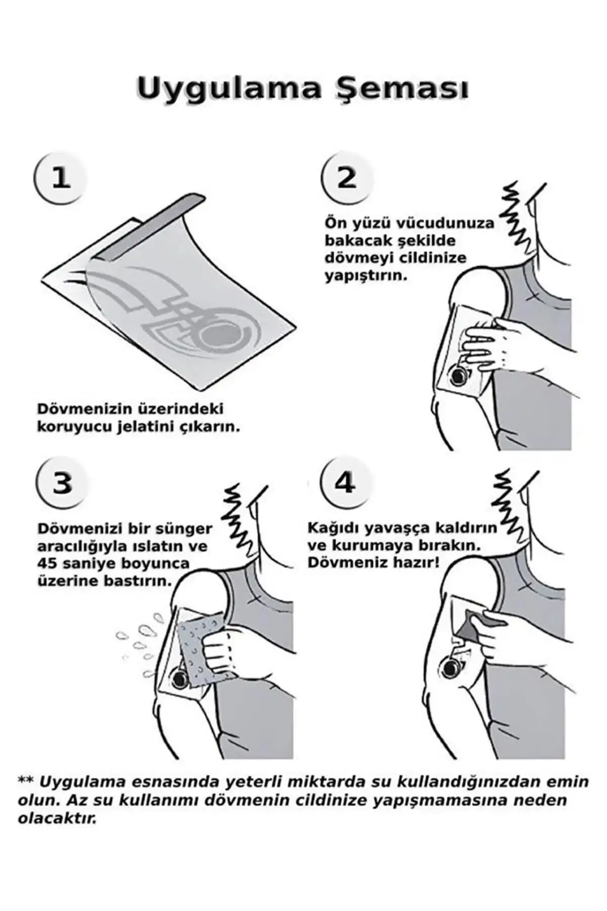 Geçici Gül Figürlü Mini Dövme Tattoo