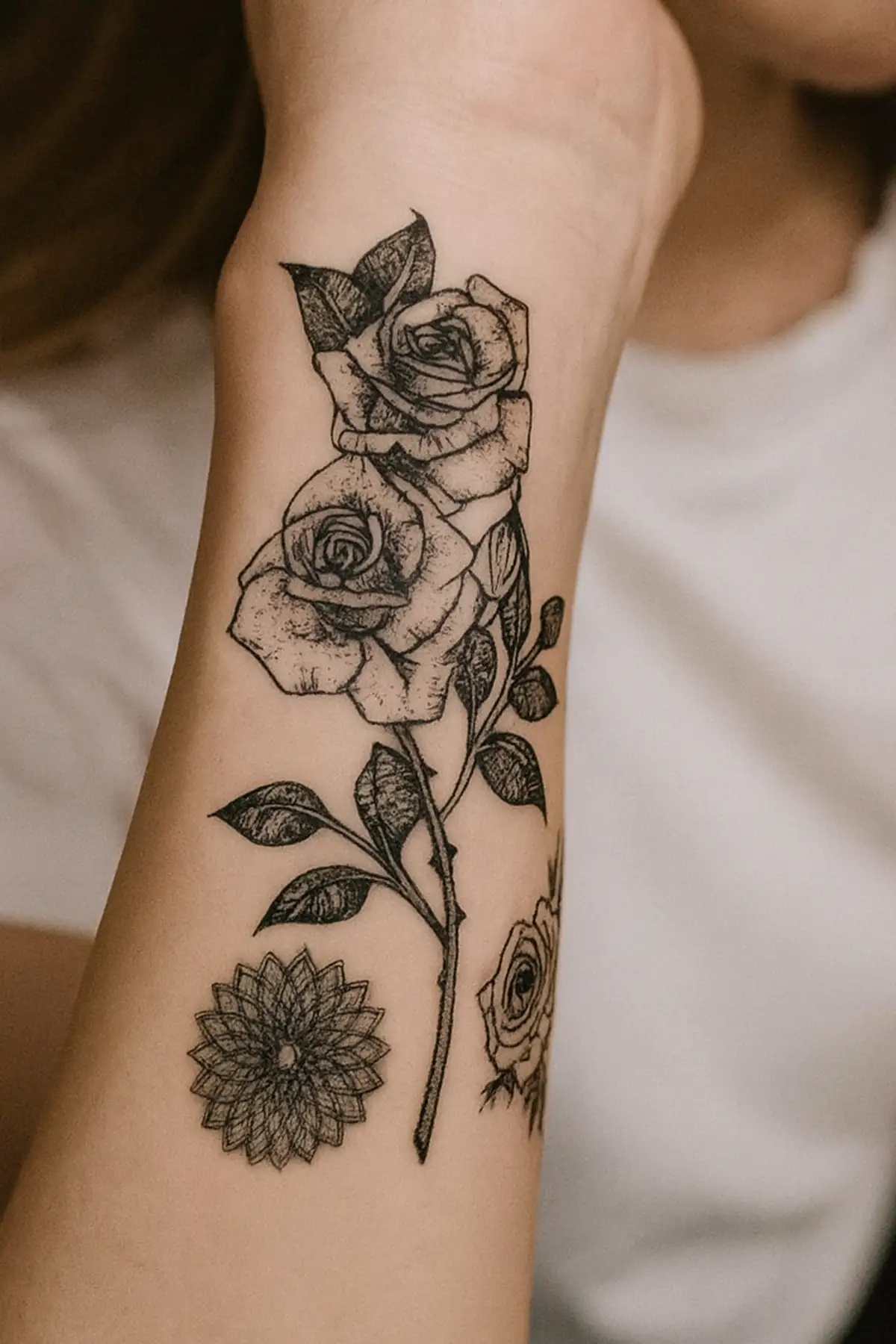 Geçici Gül Figürlü Mini Dövme Tattoo
