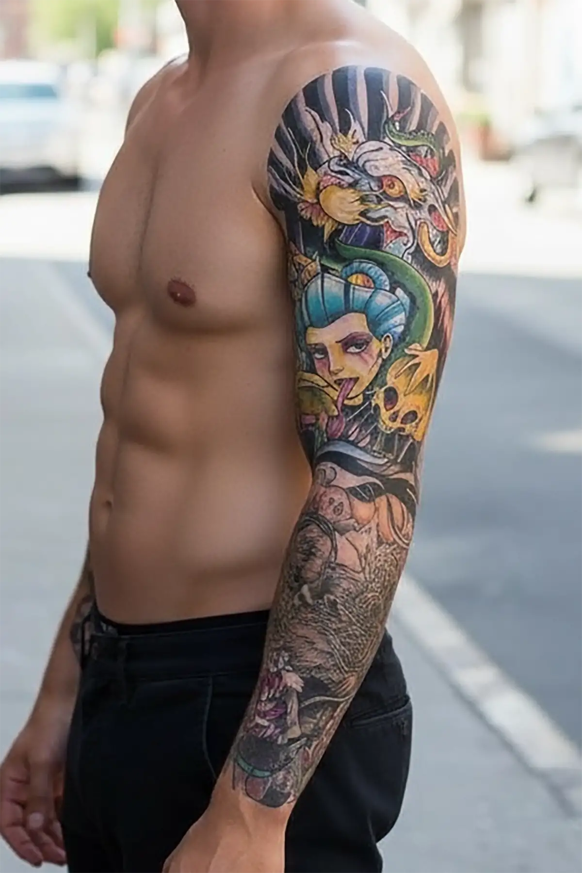 Geçici Kadın Modelli Kol Dövme Tattoo