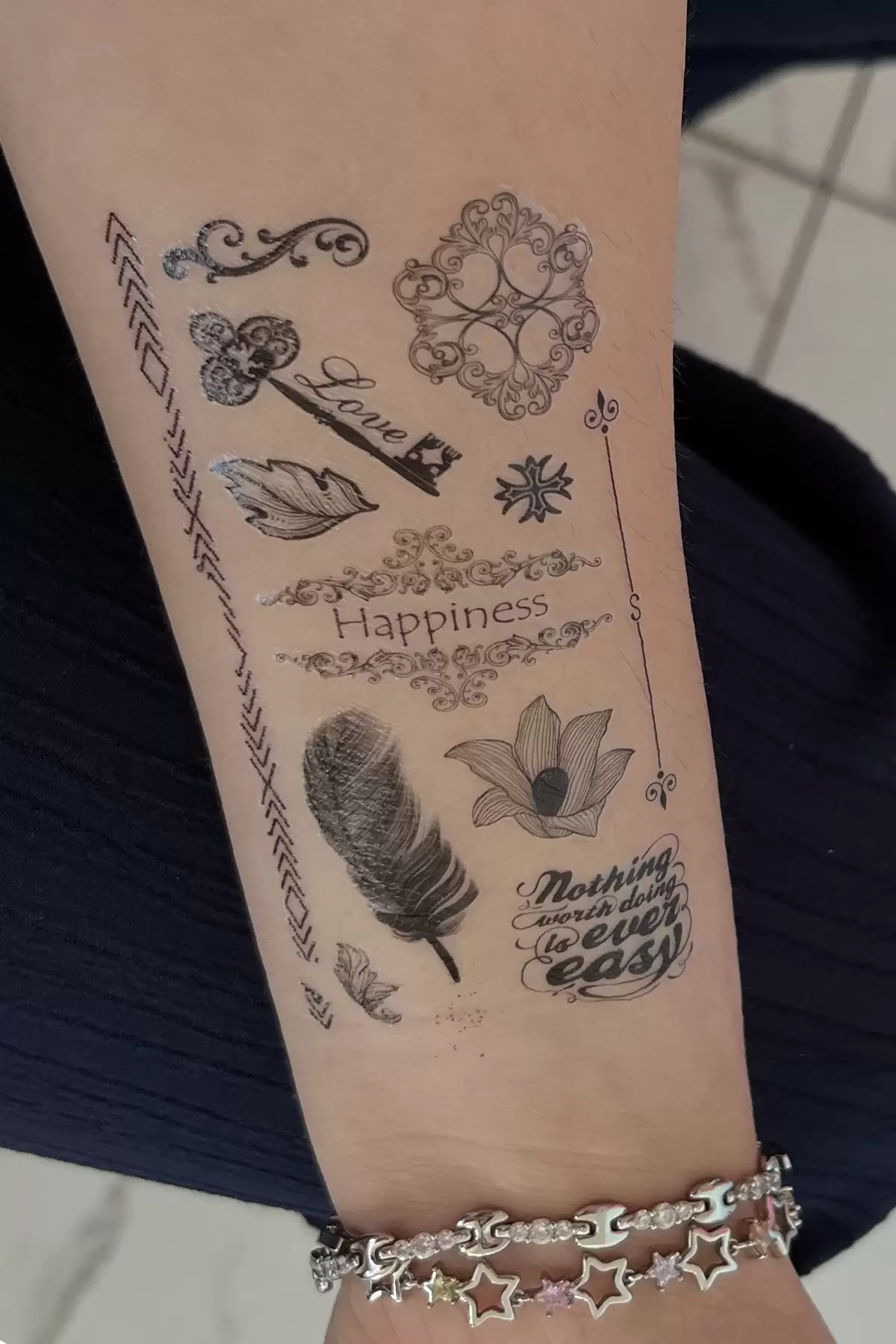Geçici Karışık Figürlü Mini Dövme Tattoo