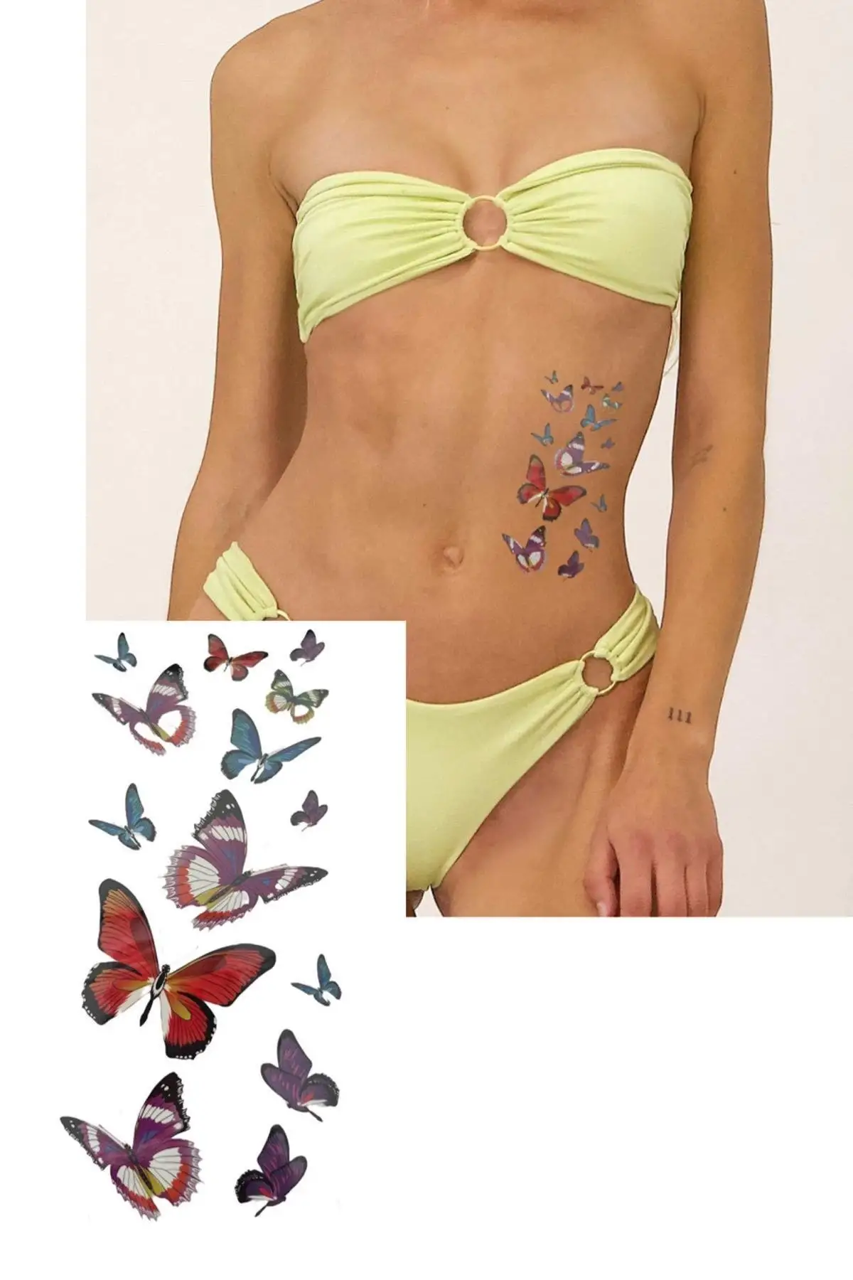 Geçici Kelebek Figürlü Dövme Tattoo