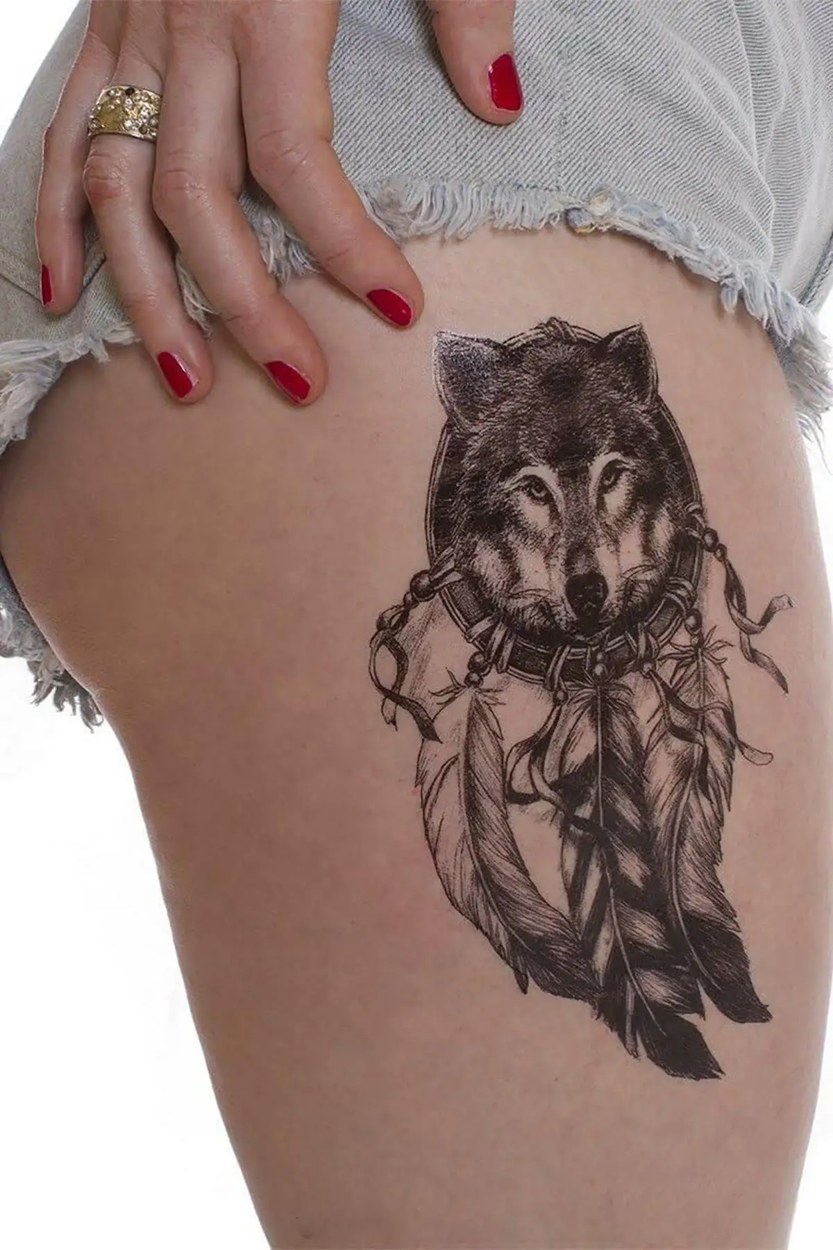 Geçici Kurt Figürlü Dövme Tatto