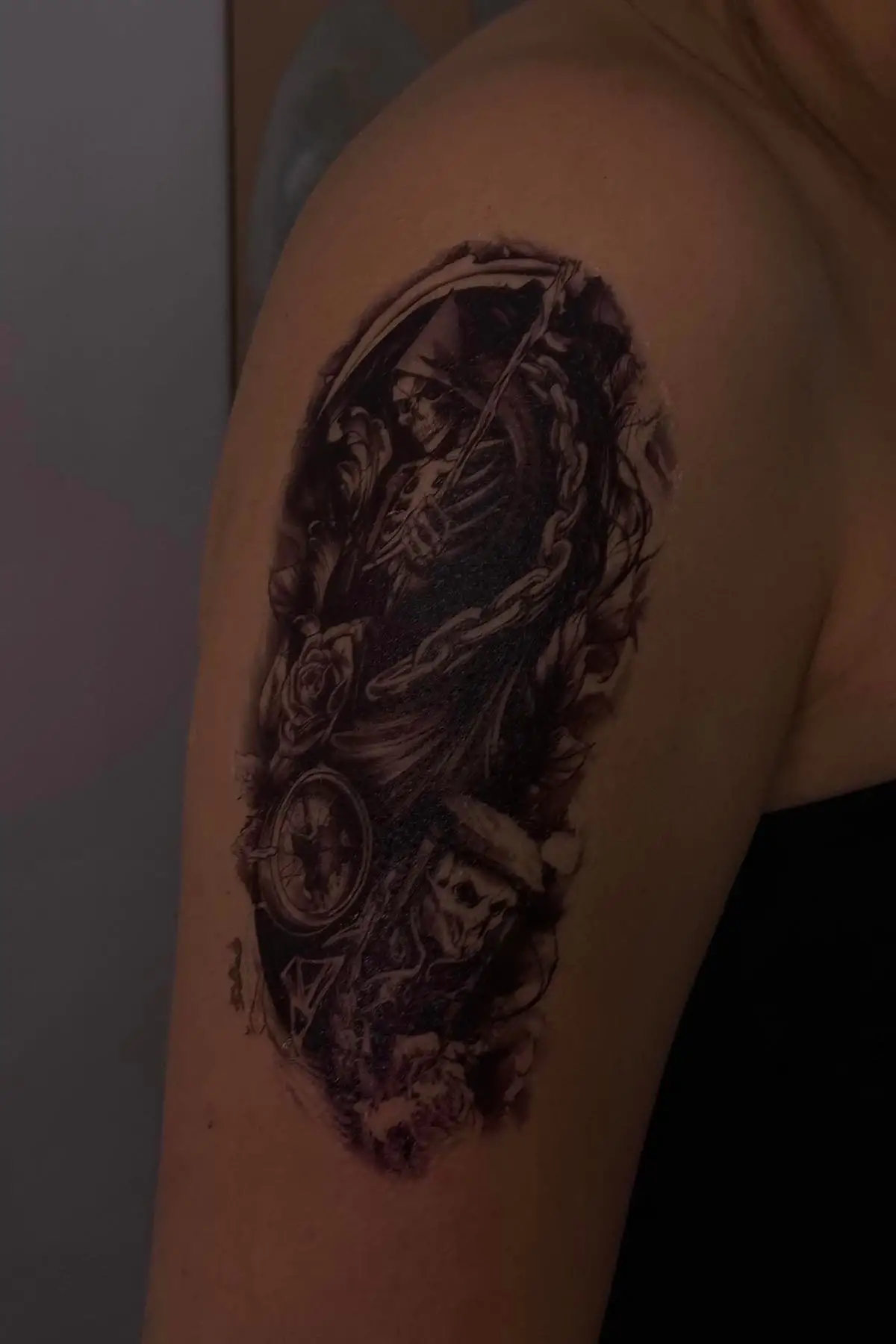 Geçici Kuru Kafa Figürlü Dövme Tattoo