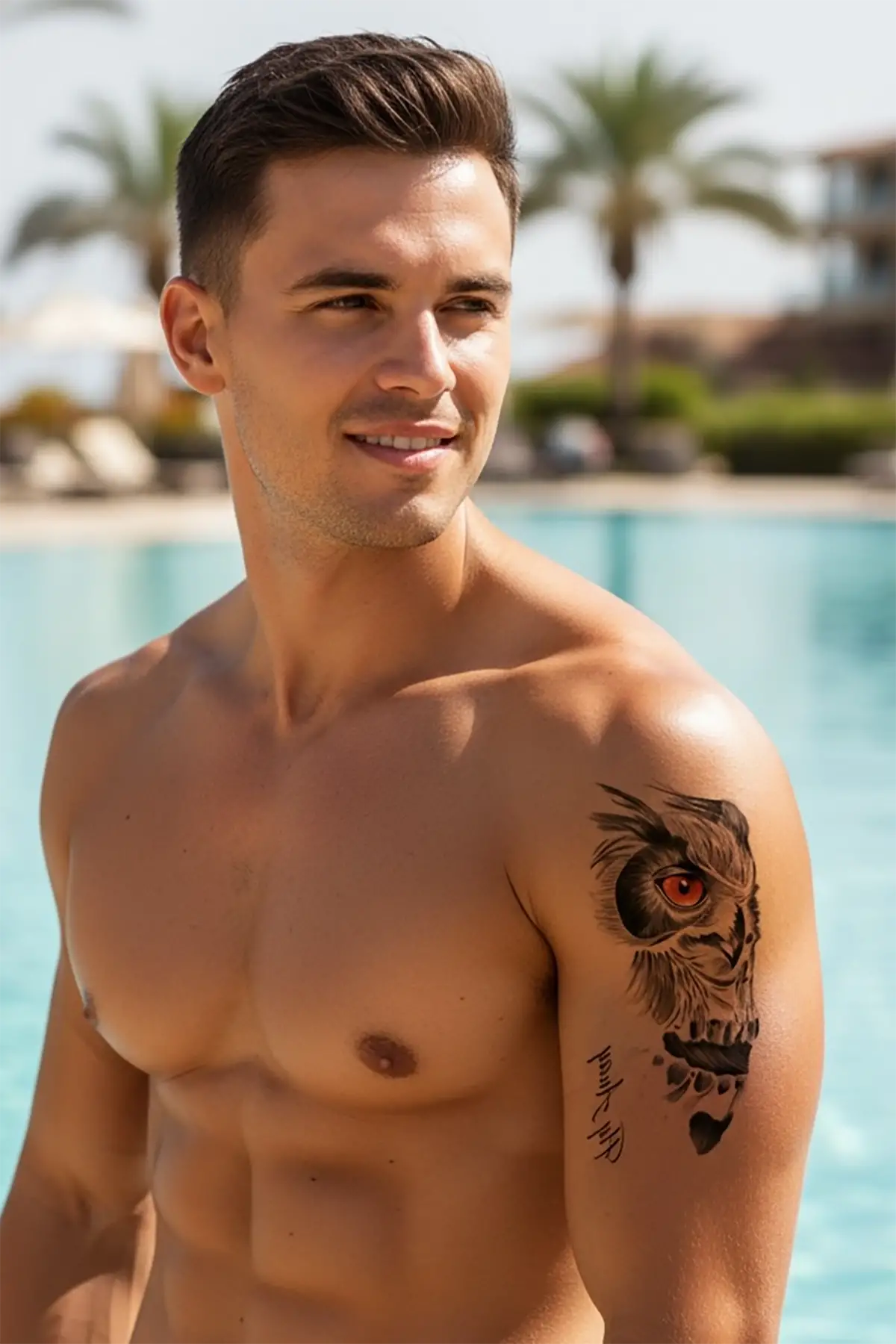 Geçici Kuru Kafa Figürlü Dövme Tattoo