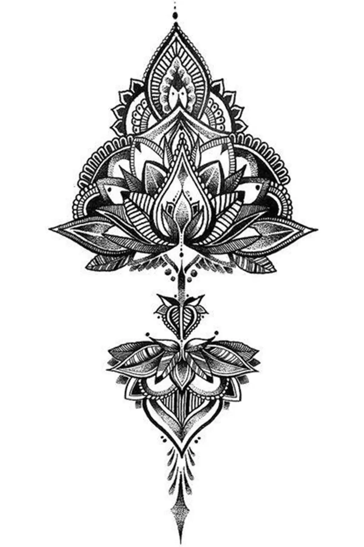 Geçici Lotus Figürlü Dövme Tattoo