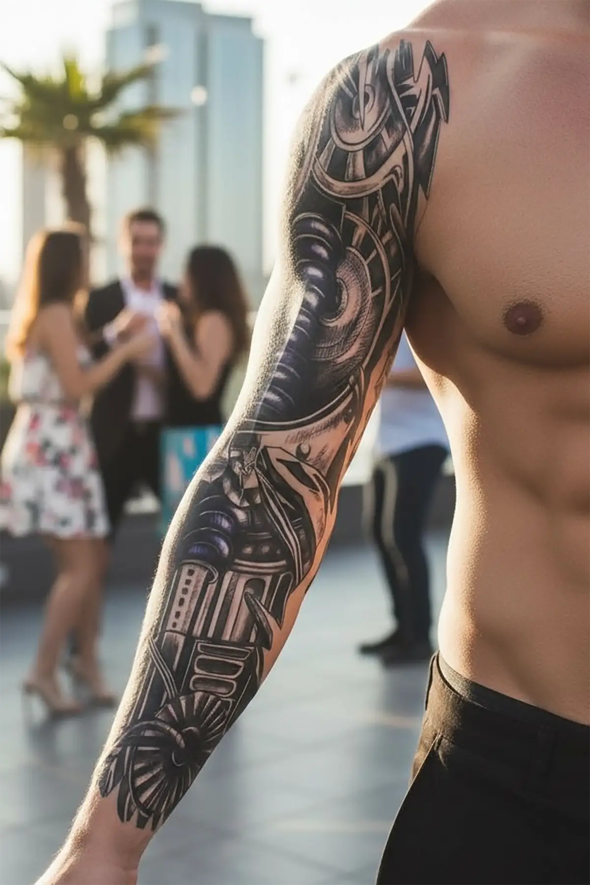 Geçici Makine Modelli Kol Dövme Tattoo