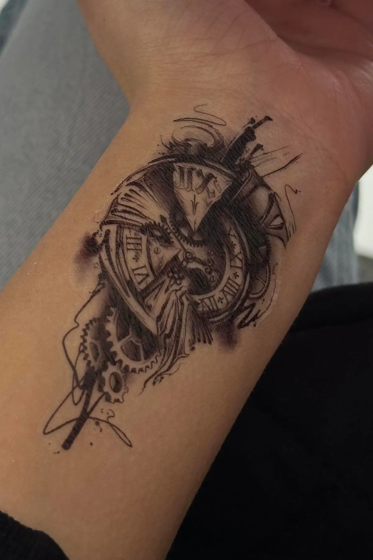 Geçici Pusula Figürlü Mini Dövme Tattoo