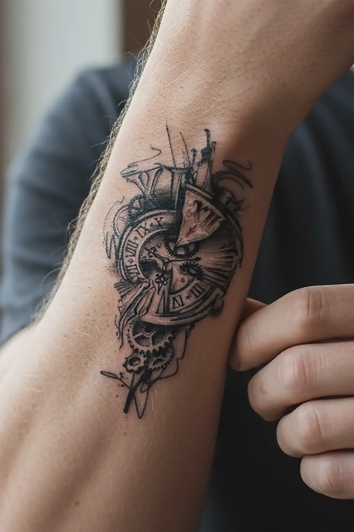 Geçici Pusula Figürlü Mini Dövme Tattoo