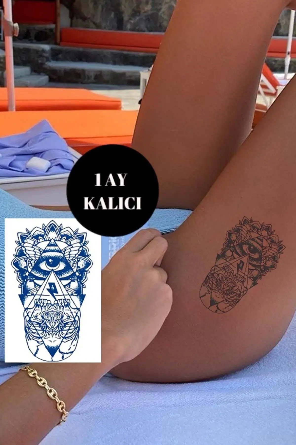 Göz Figürlü 12 Saat Sonra Kararan Geçici Dövme Tattoo