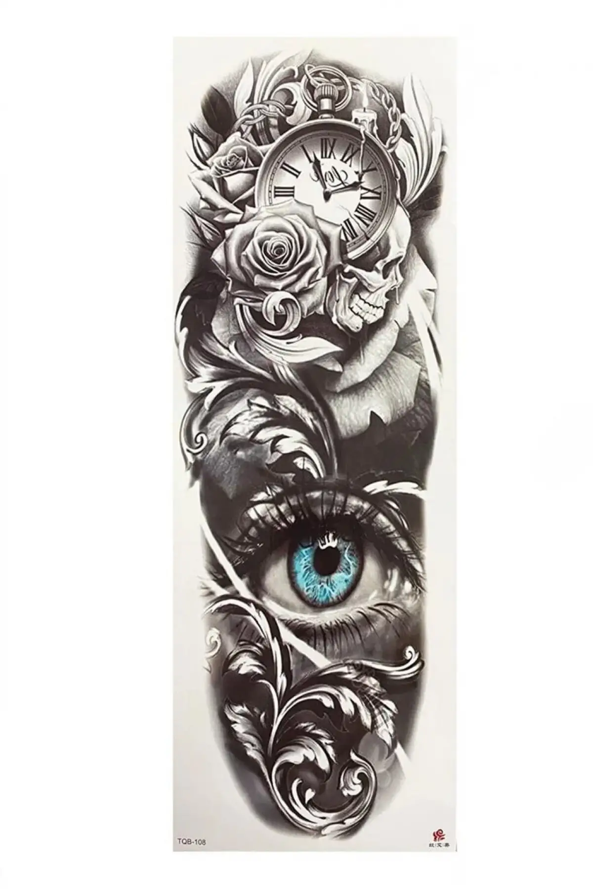 Göz Ve Gül Detaylı Kol Dövme Tattoo