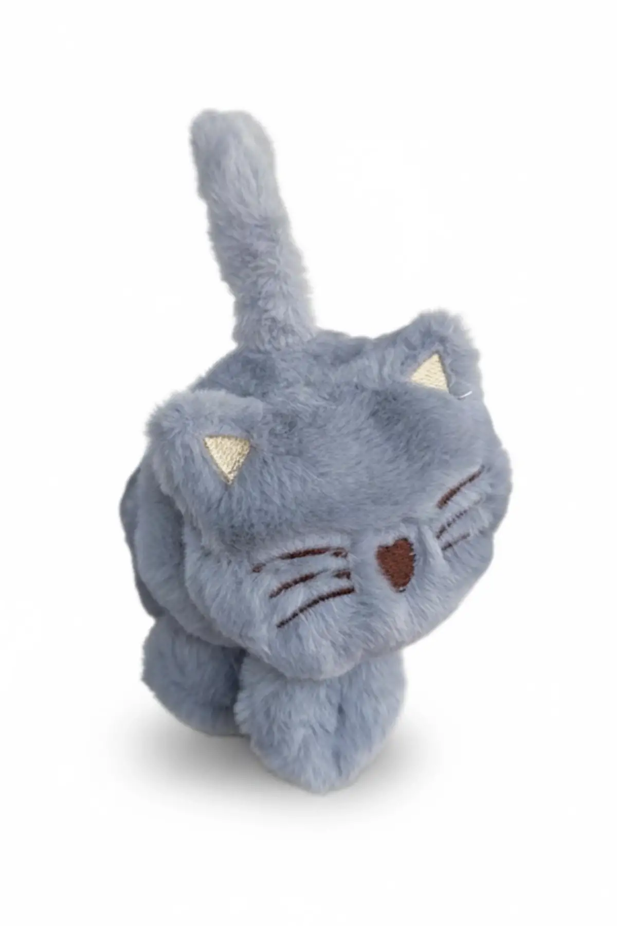 Gri Renk Kedi Figürlü Peluş Kulaklık
