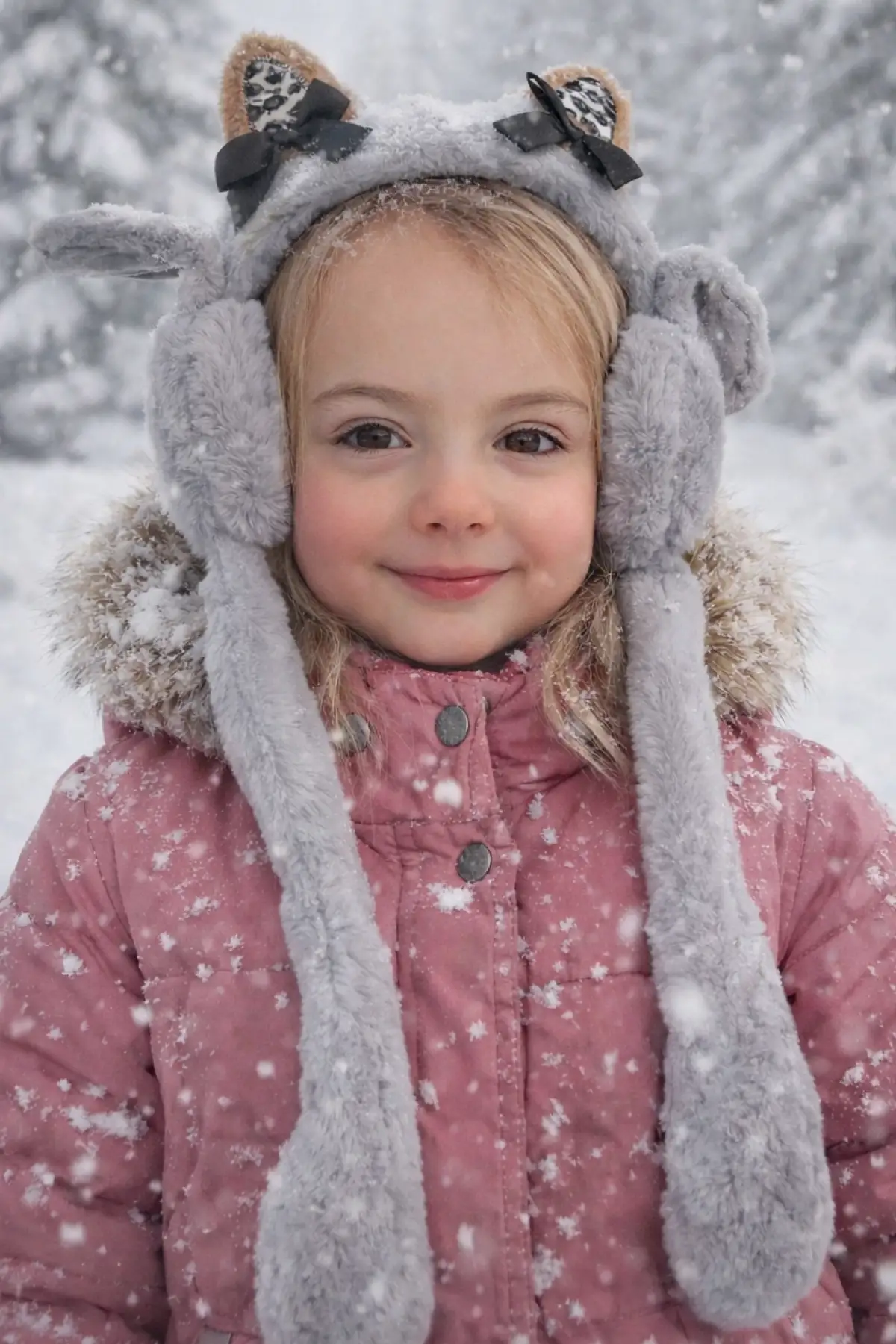 Gri Renk Kurdele Figürlü Kulakları Oynayan Peluş Kulaklık