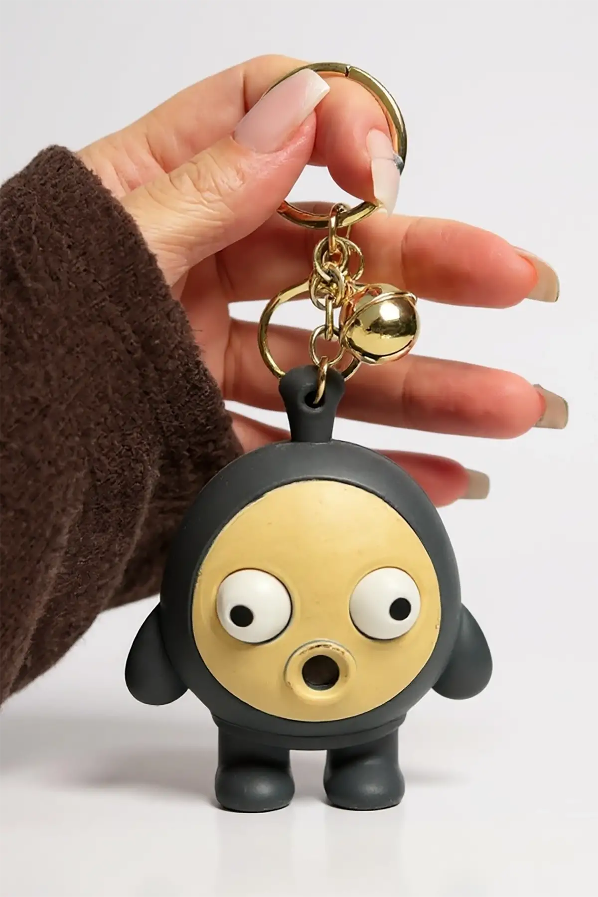 Gri Renk Oyuncak Figürlü Anahtarlık