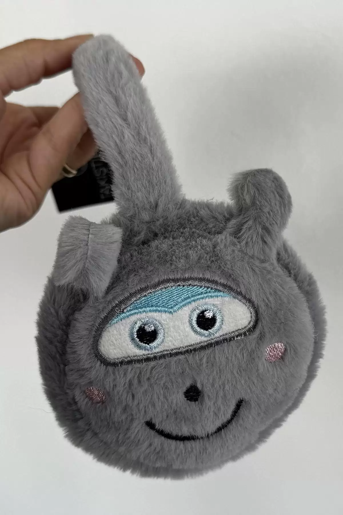Gri Renk Sevimli Karikatür Figürlü Peluş Kulaklık