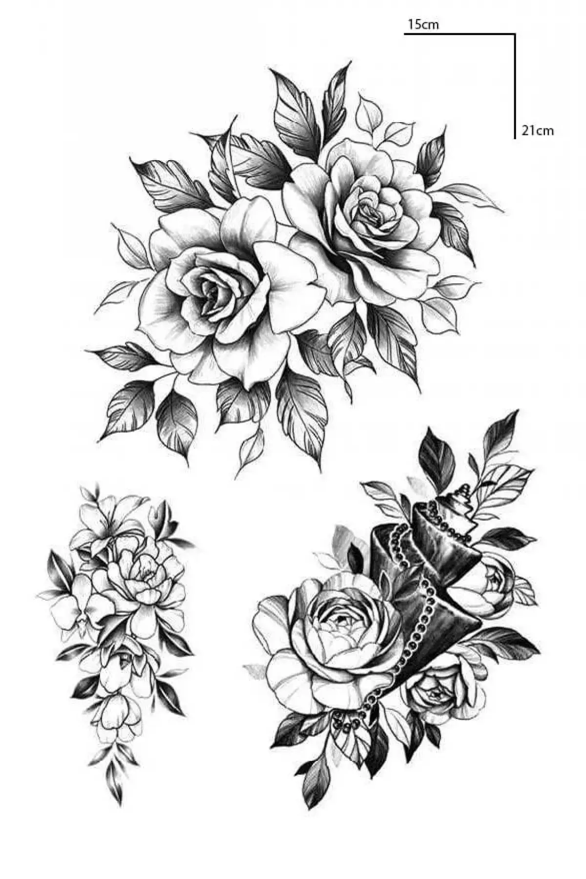Gül Figürlü Geçici Dövme Tattoo