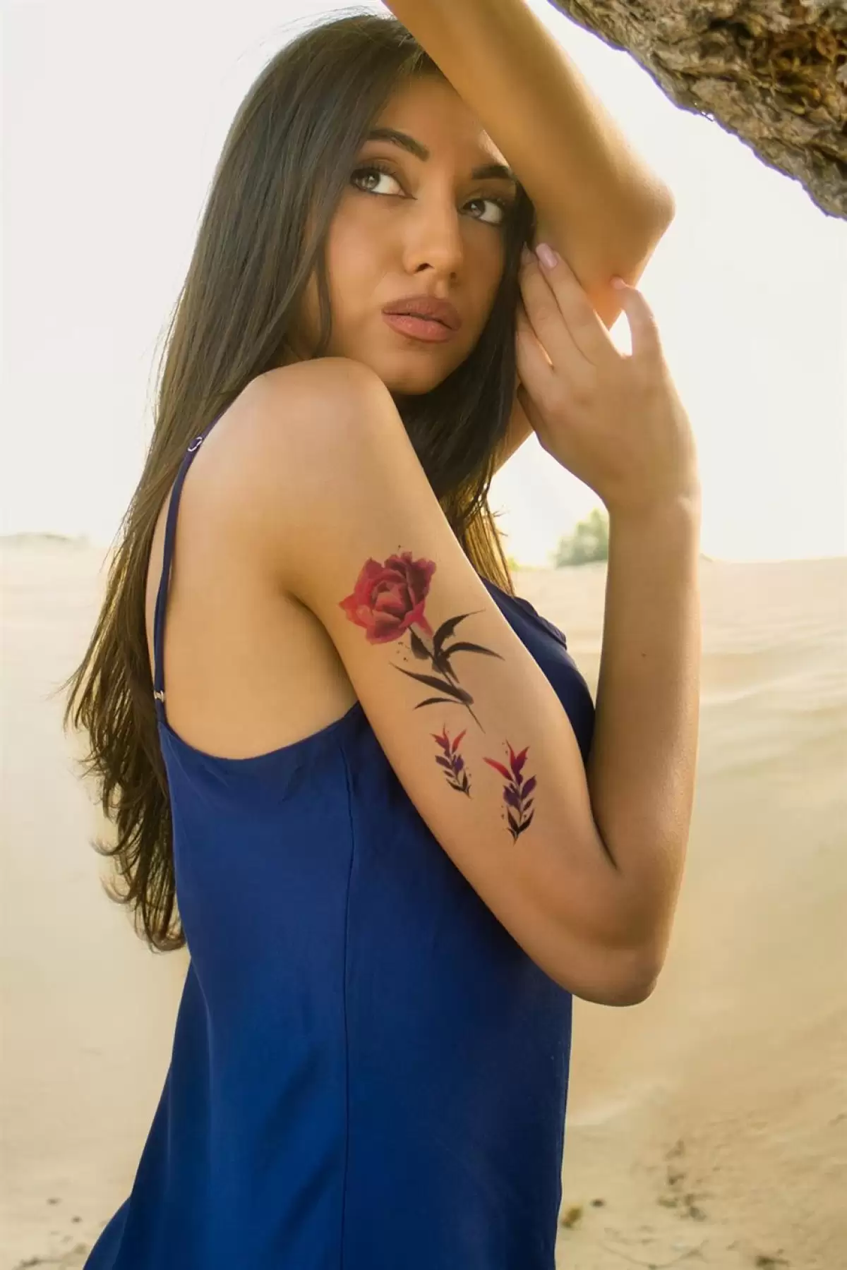 Gül ve Çiçek Geçici Dövme Tattoo