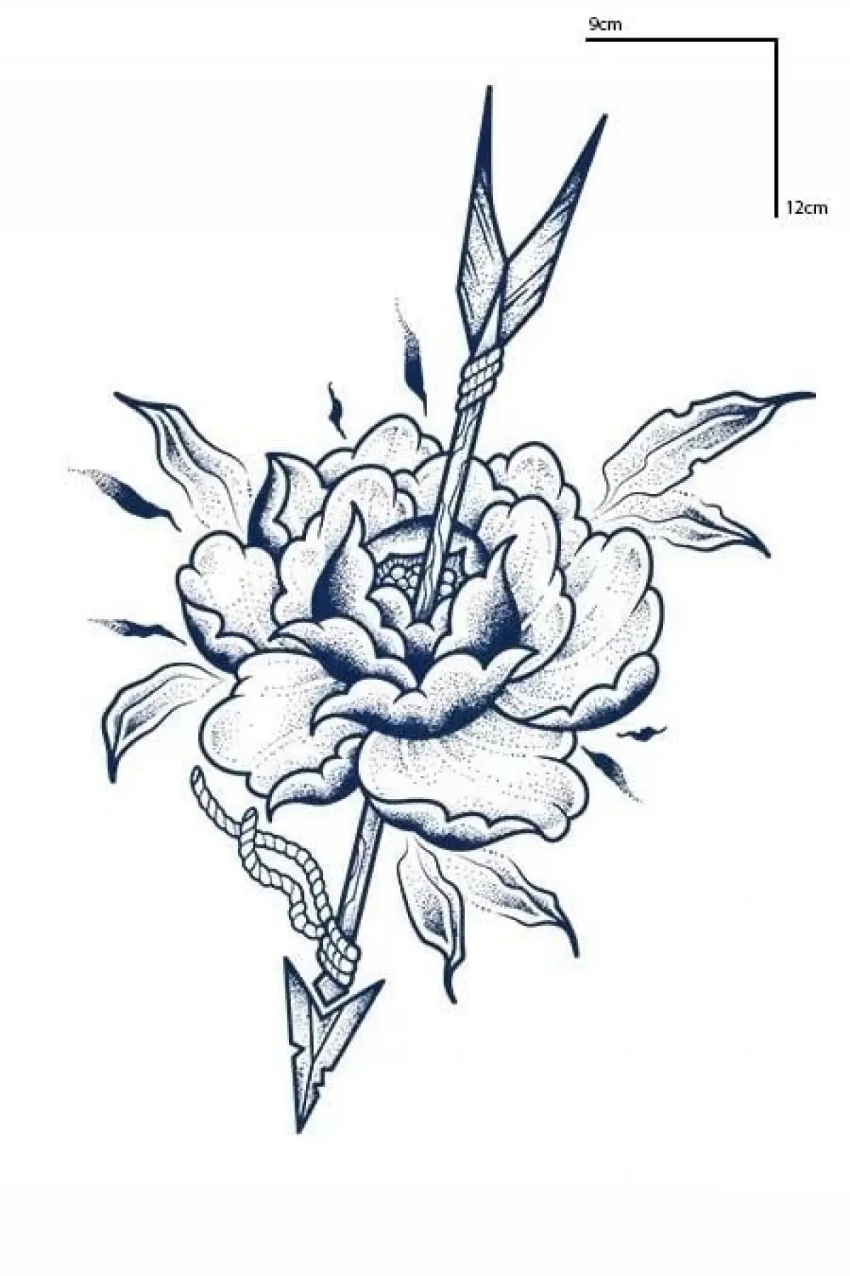 Gül Ve Ok Figürlü 12 Saat Sonra Kararan Geçici Mini Dövme Tattoo