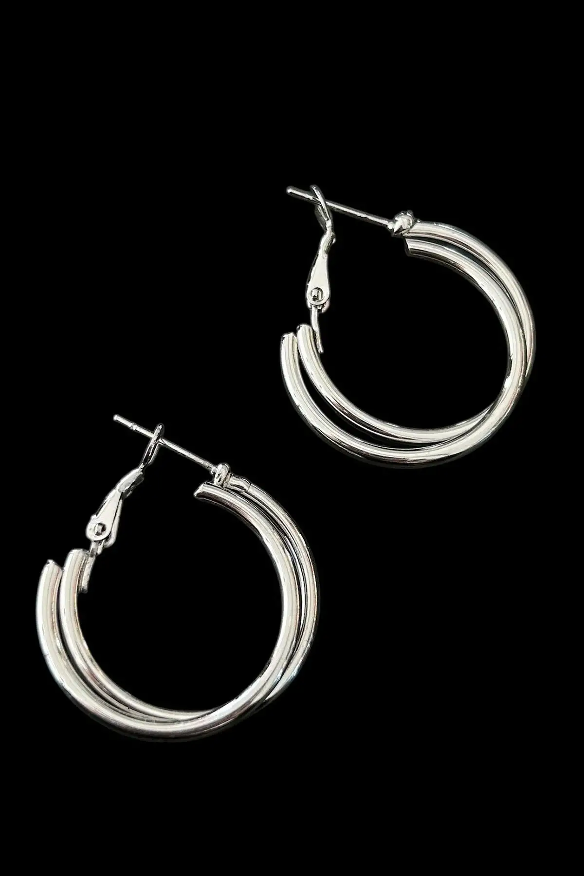 Gümüş Renk 20MM Halka Küpe (Çift)