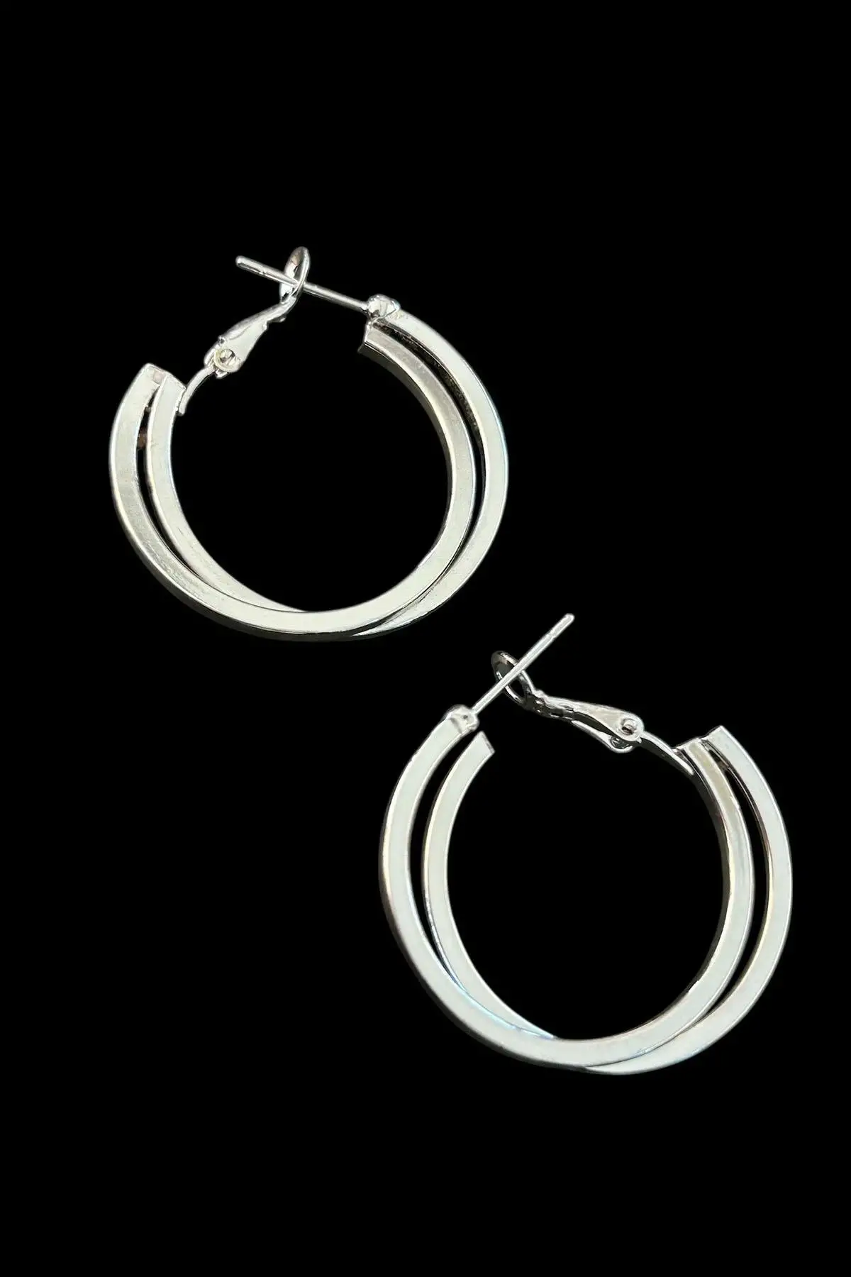 Gümüş Renk 25MM Halka Küpe (Çift)