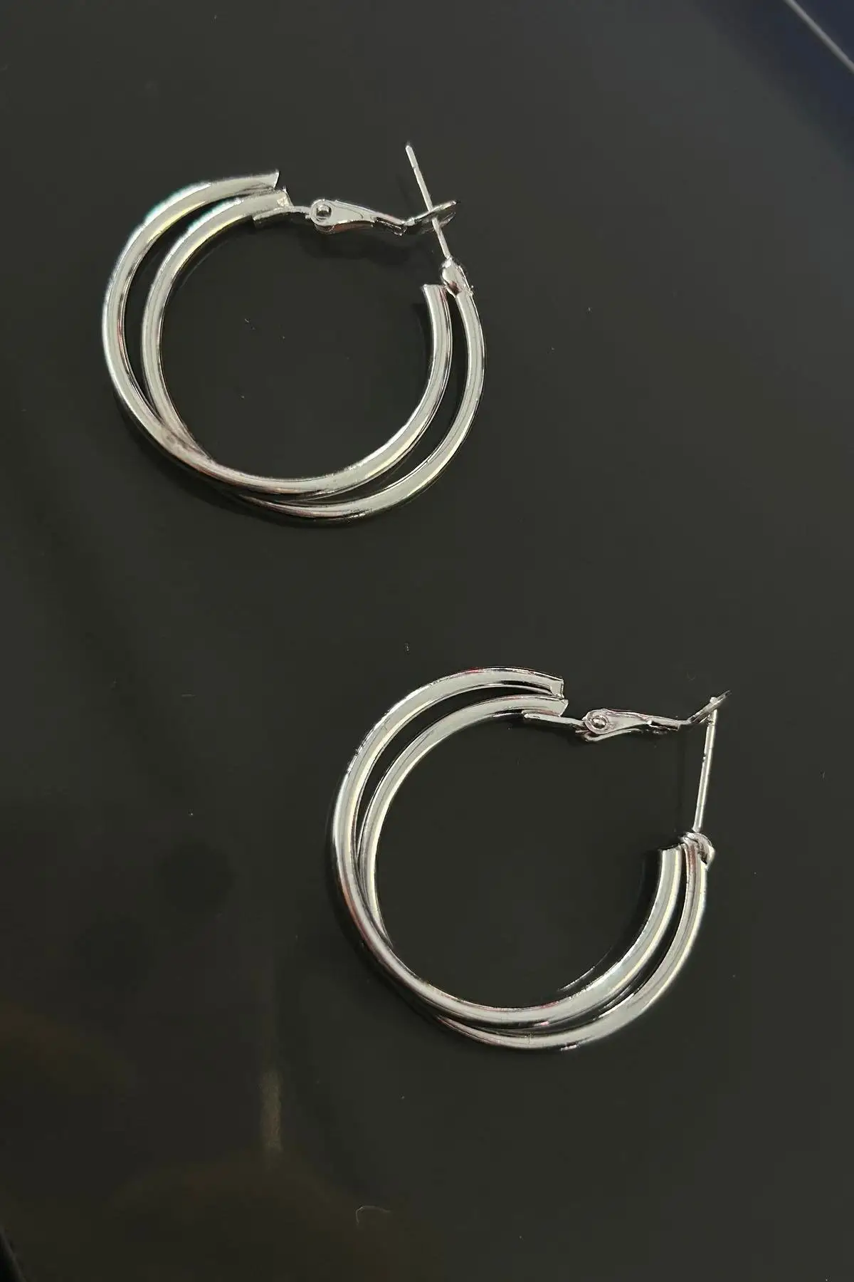 Gümüş Renk 30MM Halka Küpe (Çift)