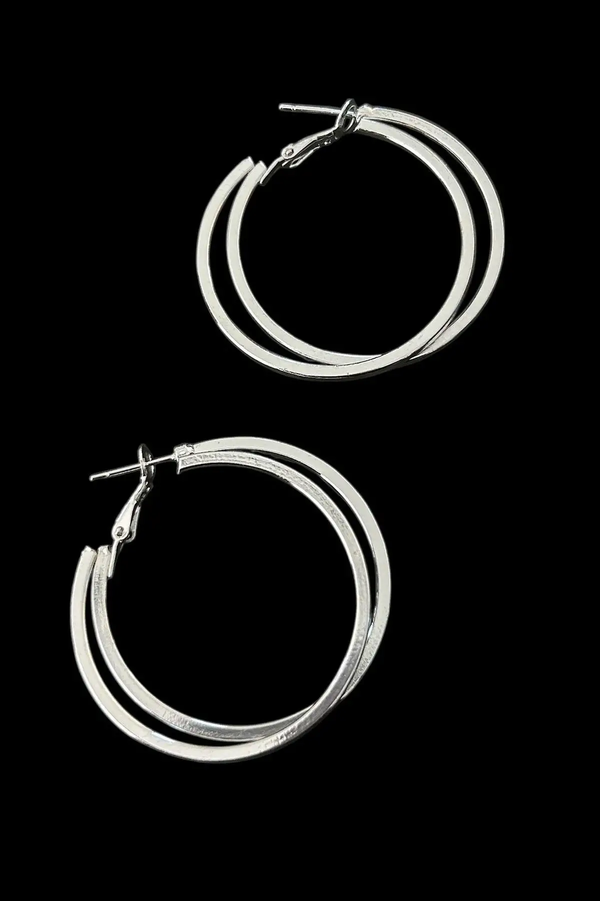 Gümüş Renk 35MM Halka Küpe (Çift)