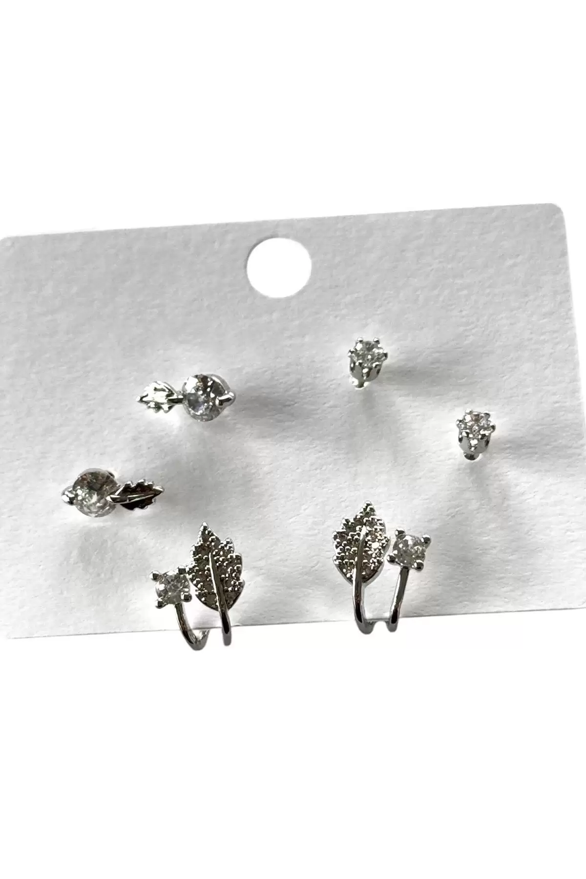 Gümüş Renk 6lı Karışık Figürlü Küpe Set