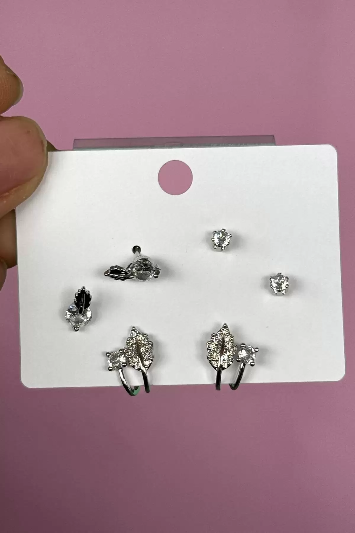 Gümüş Renk 6lı Karışık Figürlü Küpe Set