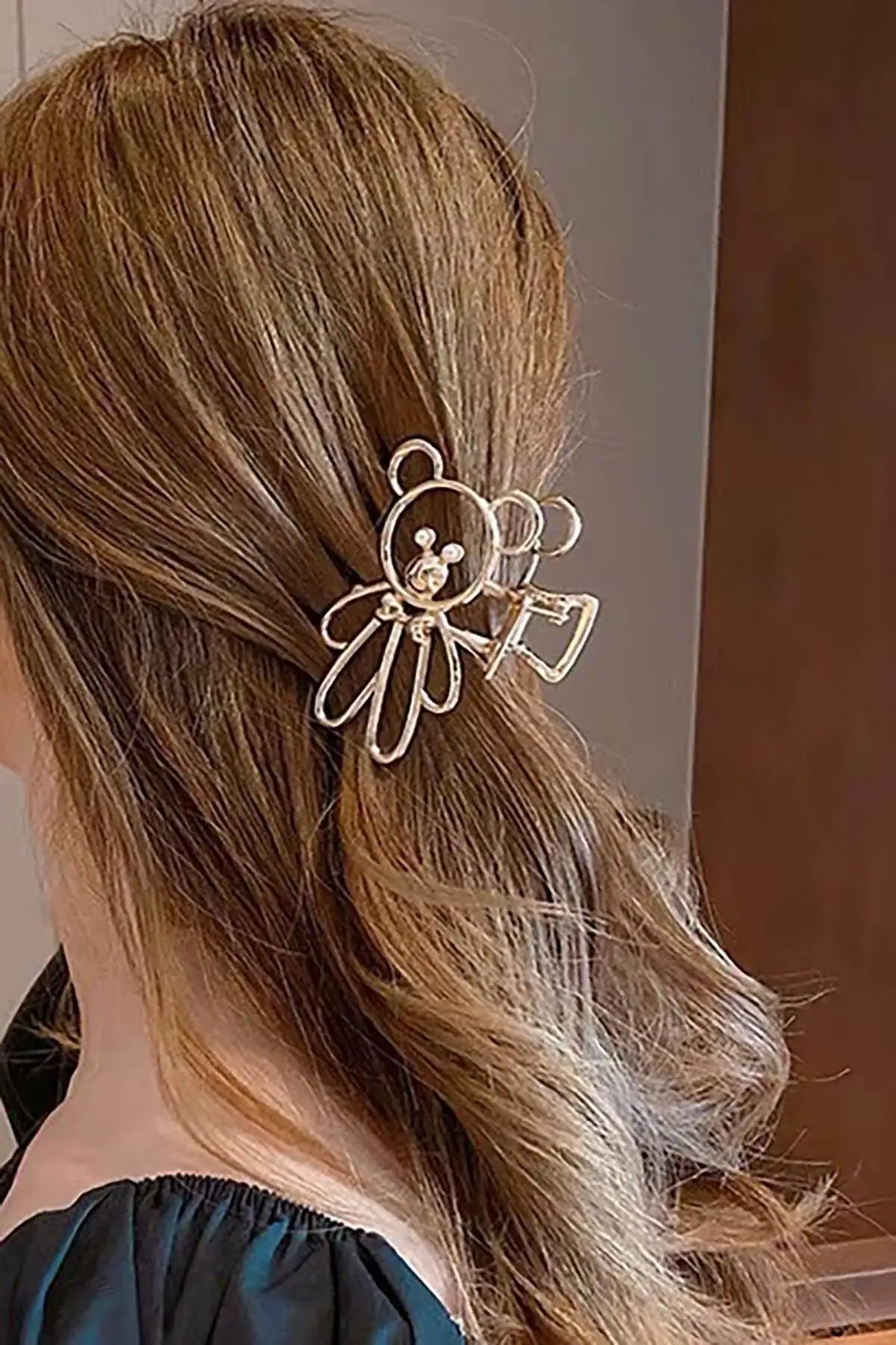 Gümüş Renk Ayıcık Figürlü Metal Mandal Toka