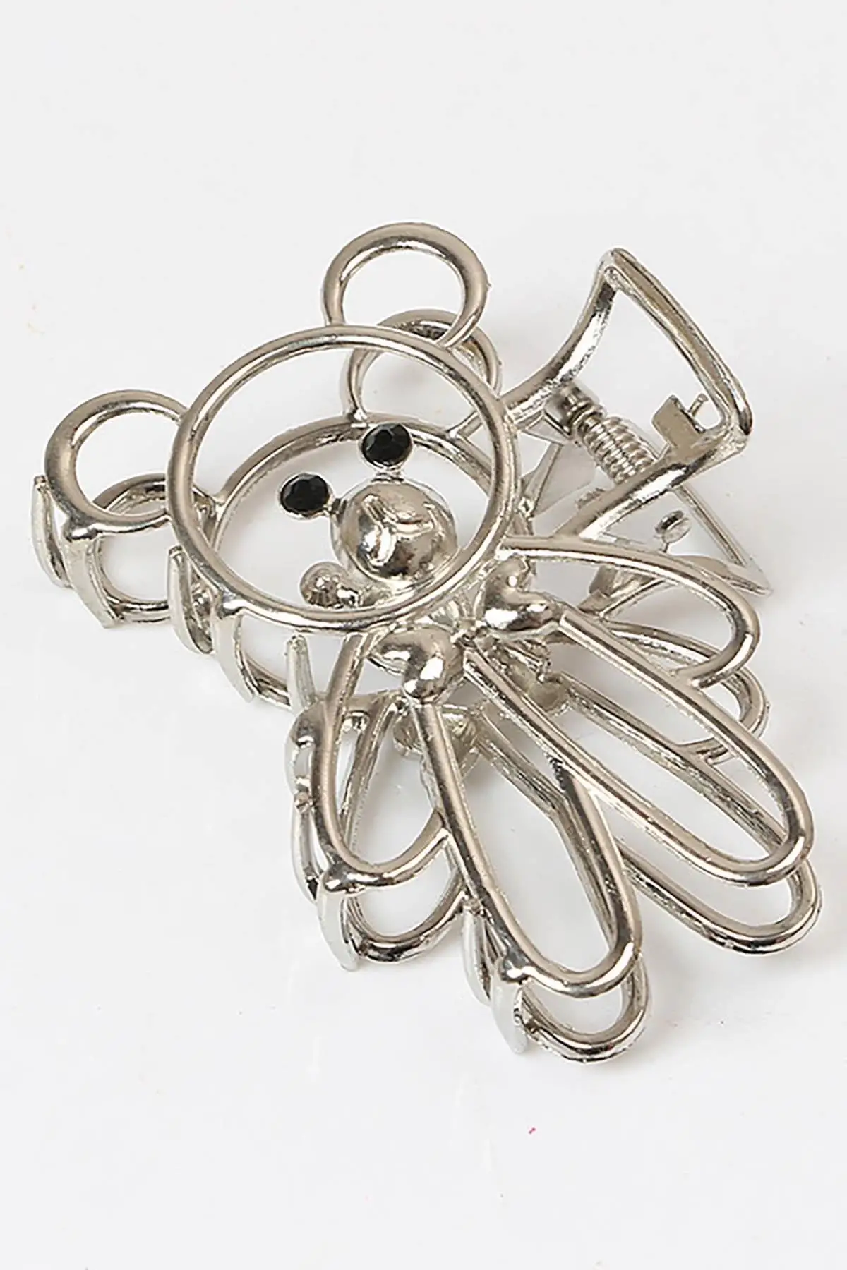 Gümüş Renk Ayıcık Figürlü Metal Mandal Toka