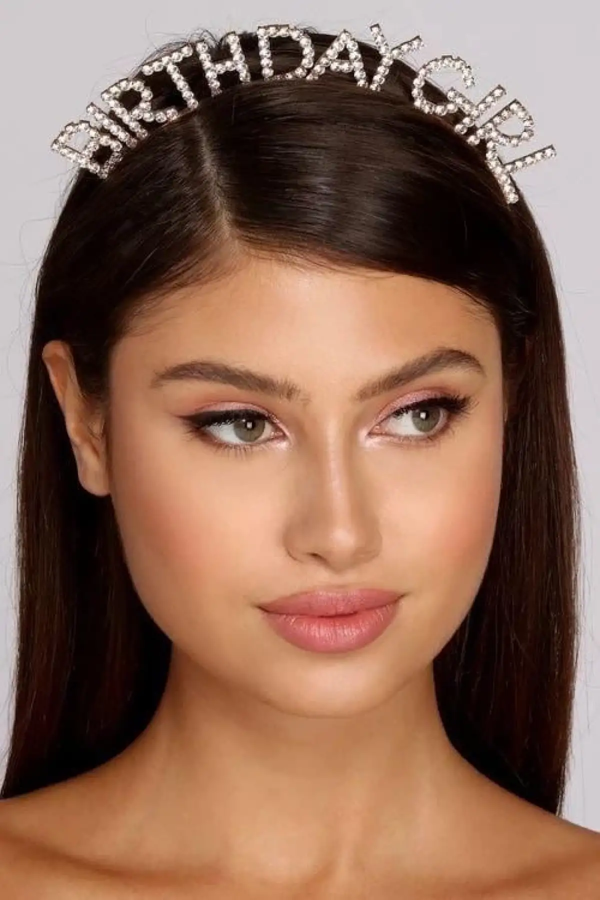 Gümüş Renk Birthday Girl Yazılı Taç