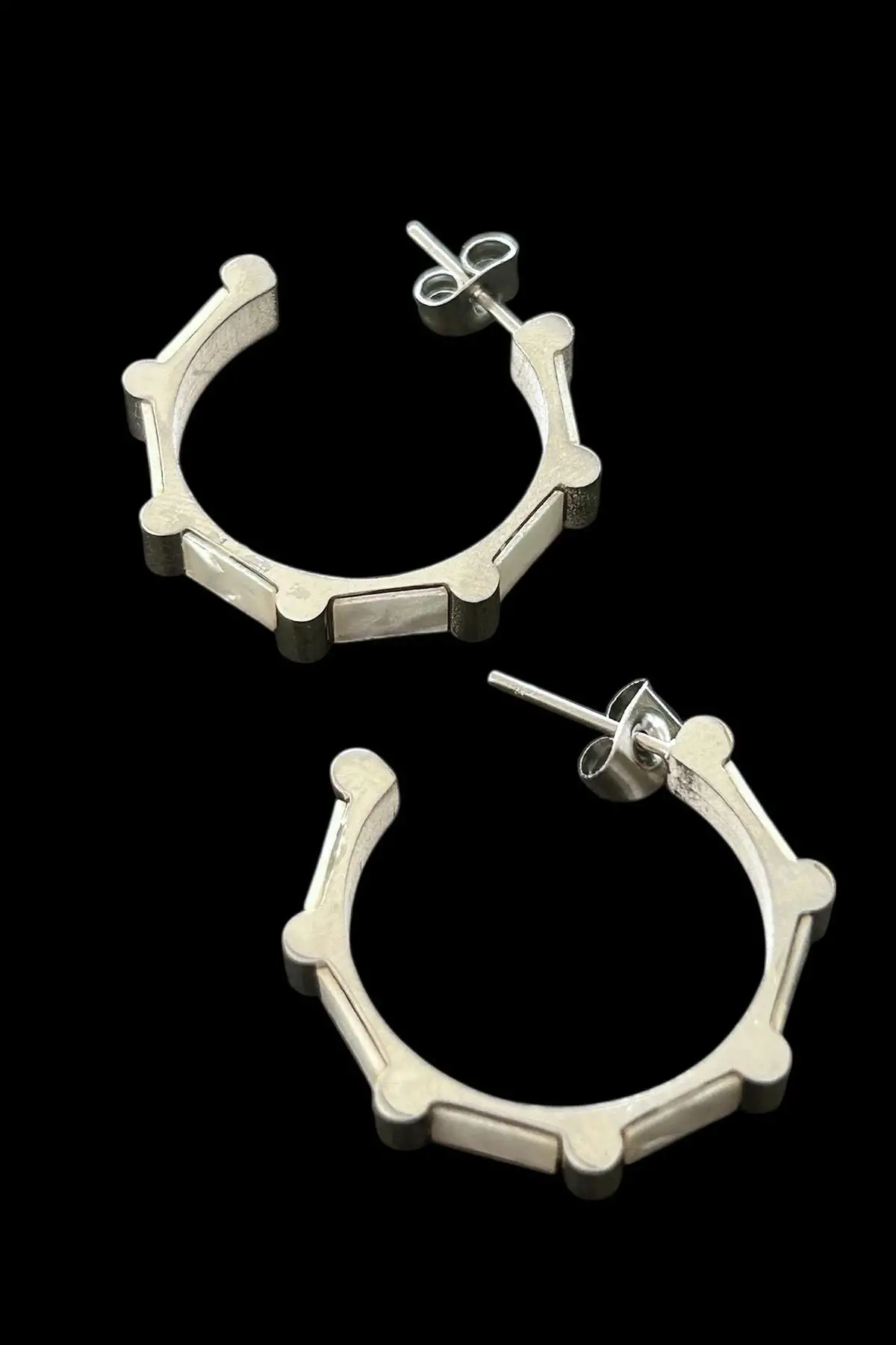 Gümüş  Renk Çelik Halka Küpe (Çift)