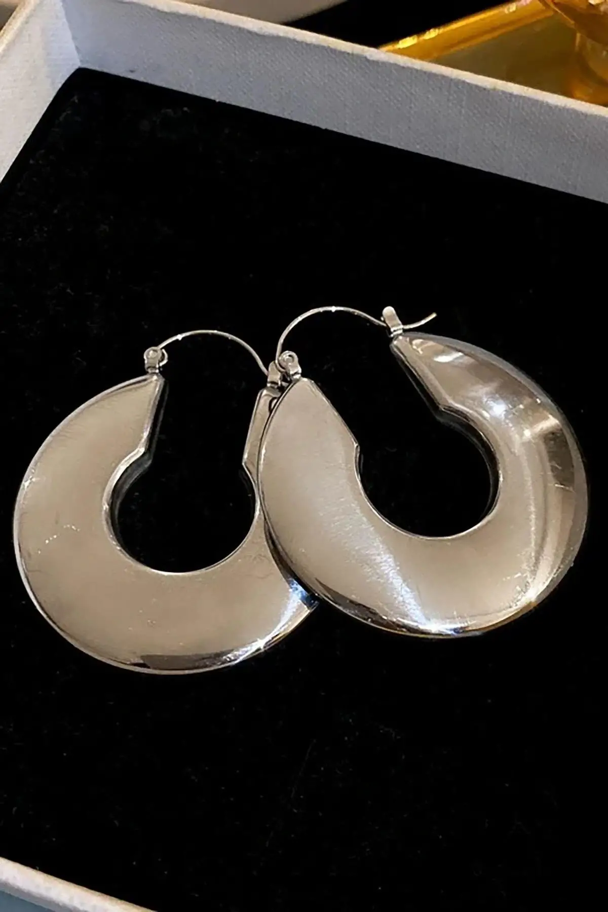 Gümüş Renk Çelik Halka Küpe (Çift)