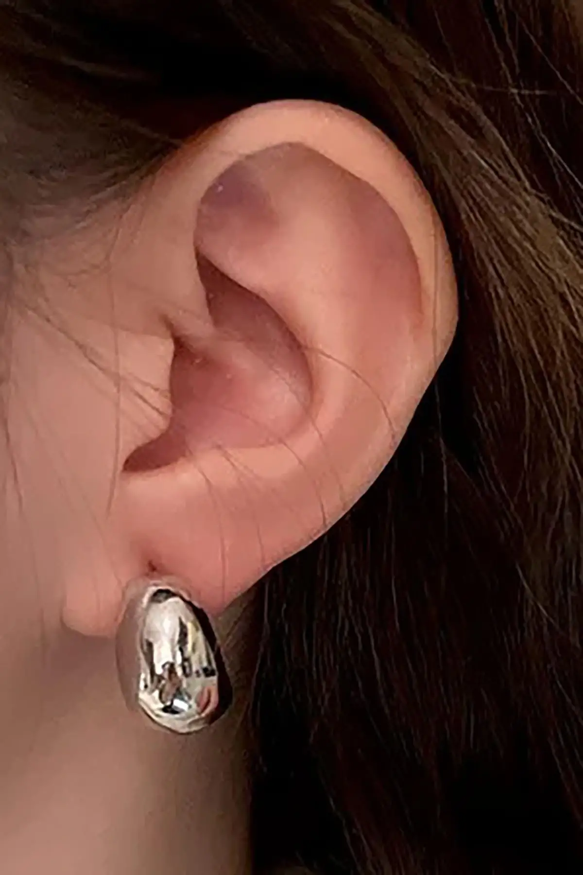 Gümüş Renk Çelik Küpe (Çift)