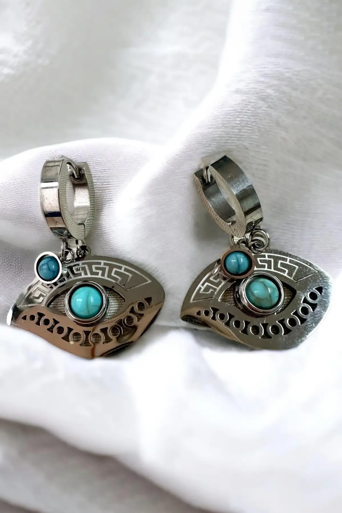 Gümüş Renk Çelik Küpe (Çift)