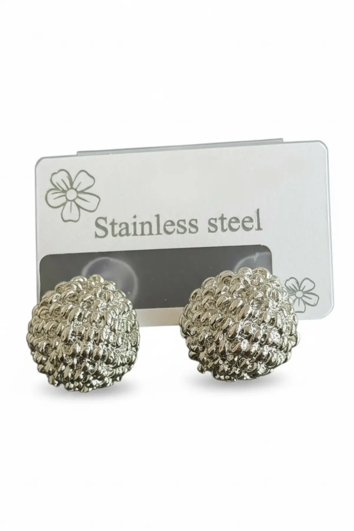 Gümüş Renk Çelik Küpe (Çift)