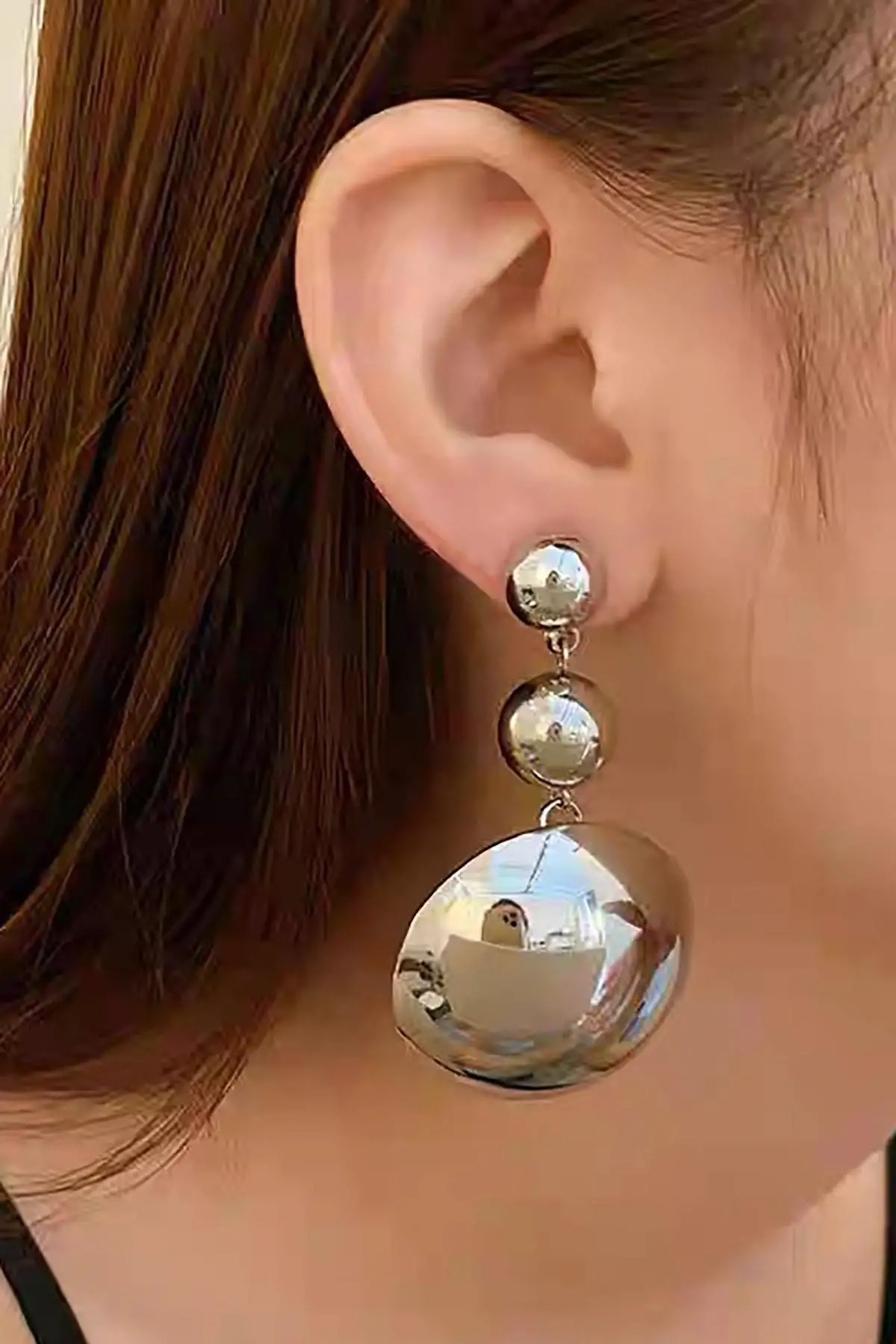 Gümüş Renk Çelik Küpe (Çift)