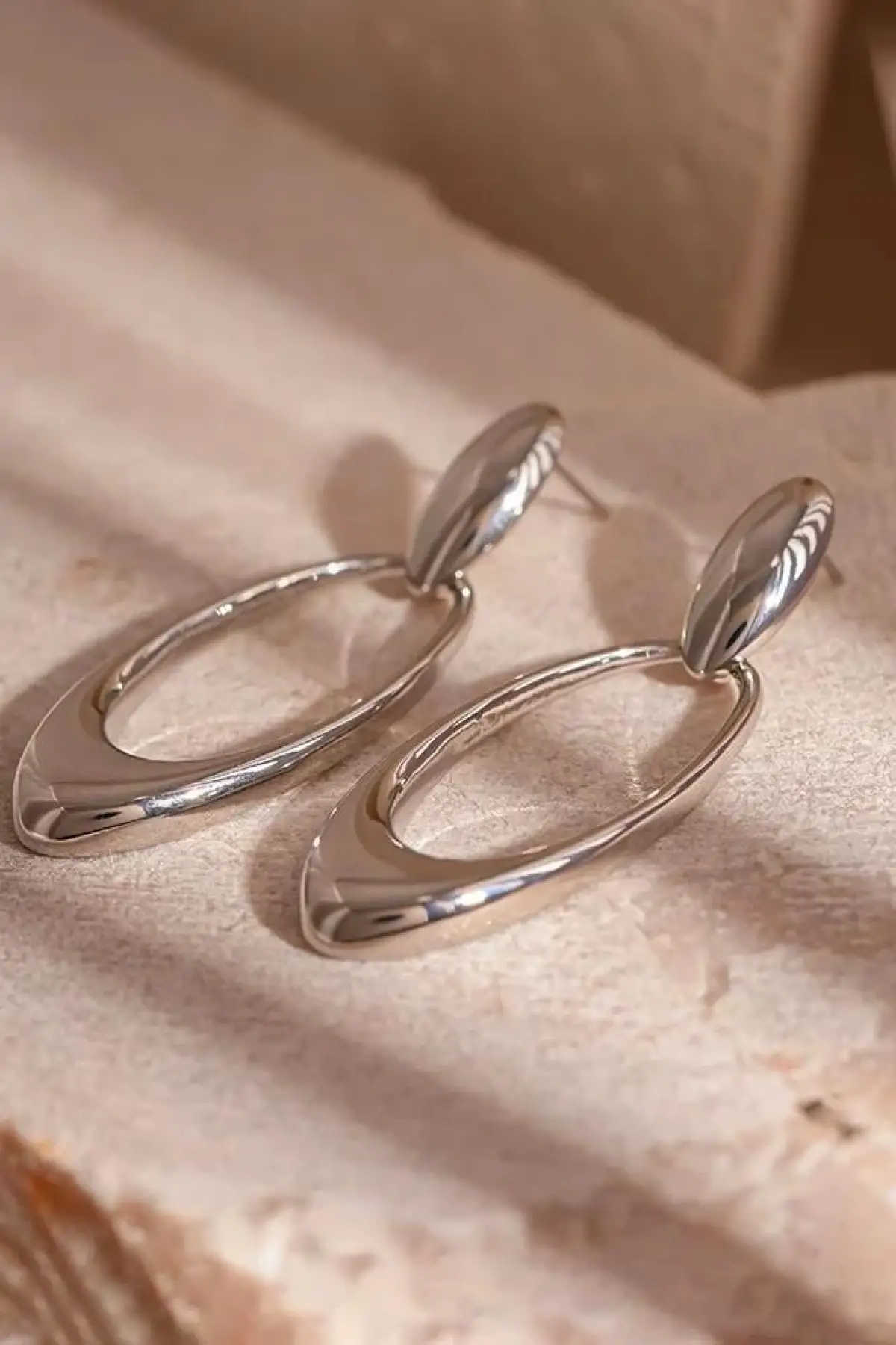 Gümüş Renk Çelik Küpe (Çift)