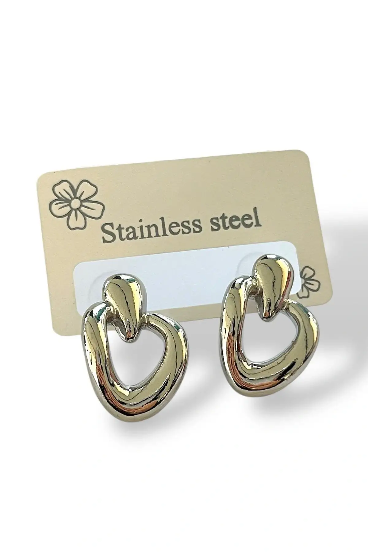 Gümüş Renk Çelik Küpe (Çift)