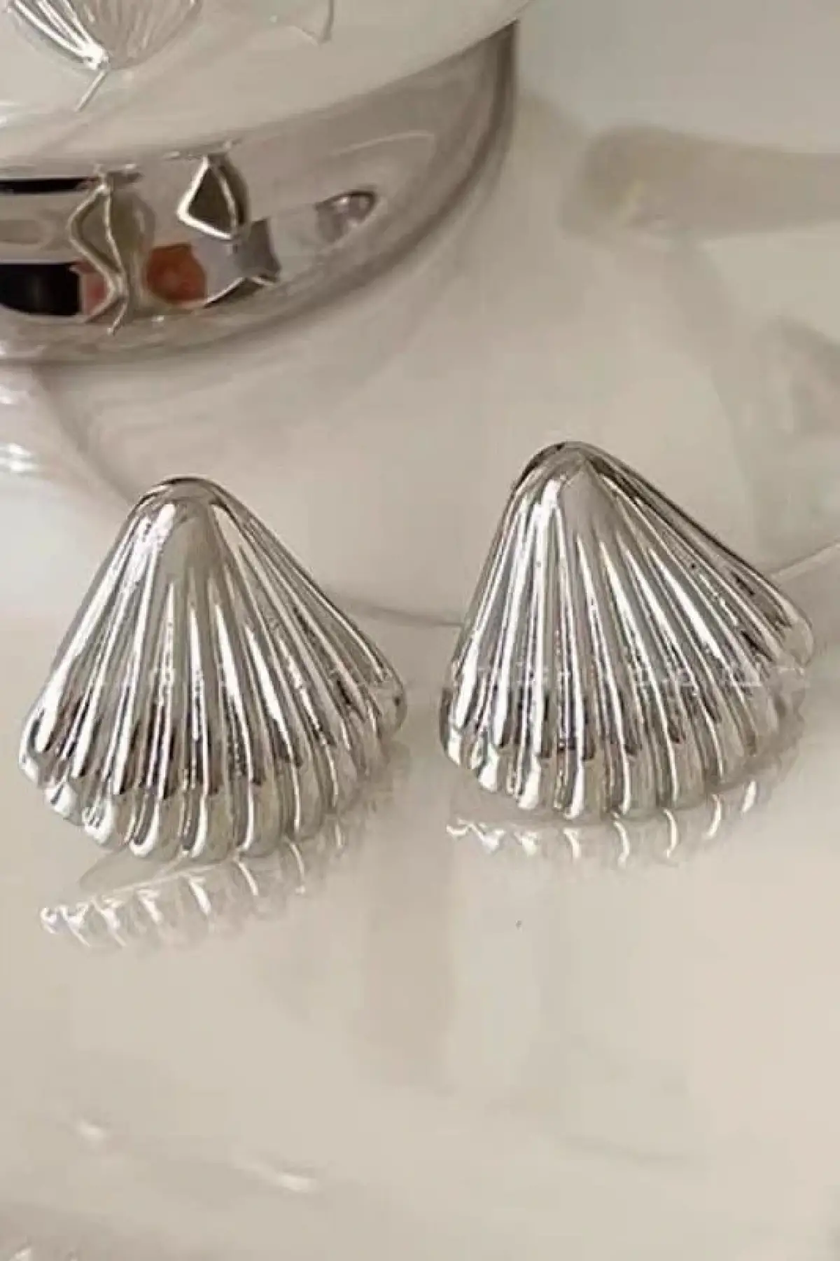 Gümüş Renk Çelik Küpe (Çift)