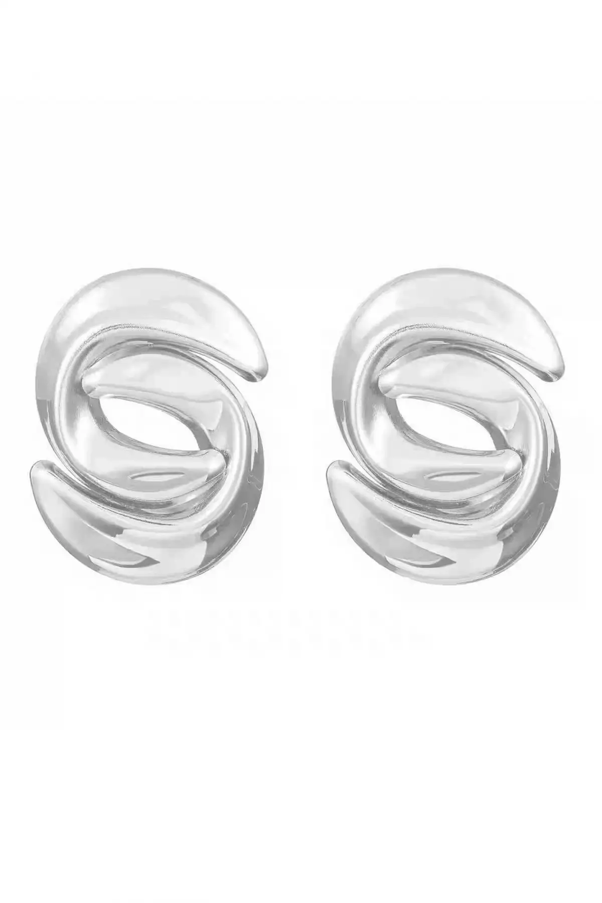 Gümüş Renk Çelik Küpe (Çift)