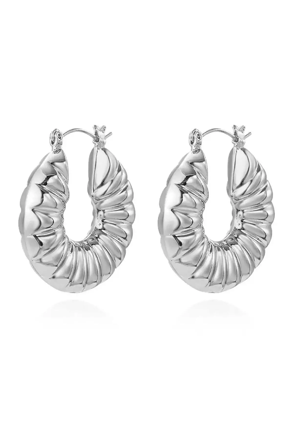 Gümüş Renk Çelik Küpe (Çift)