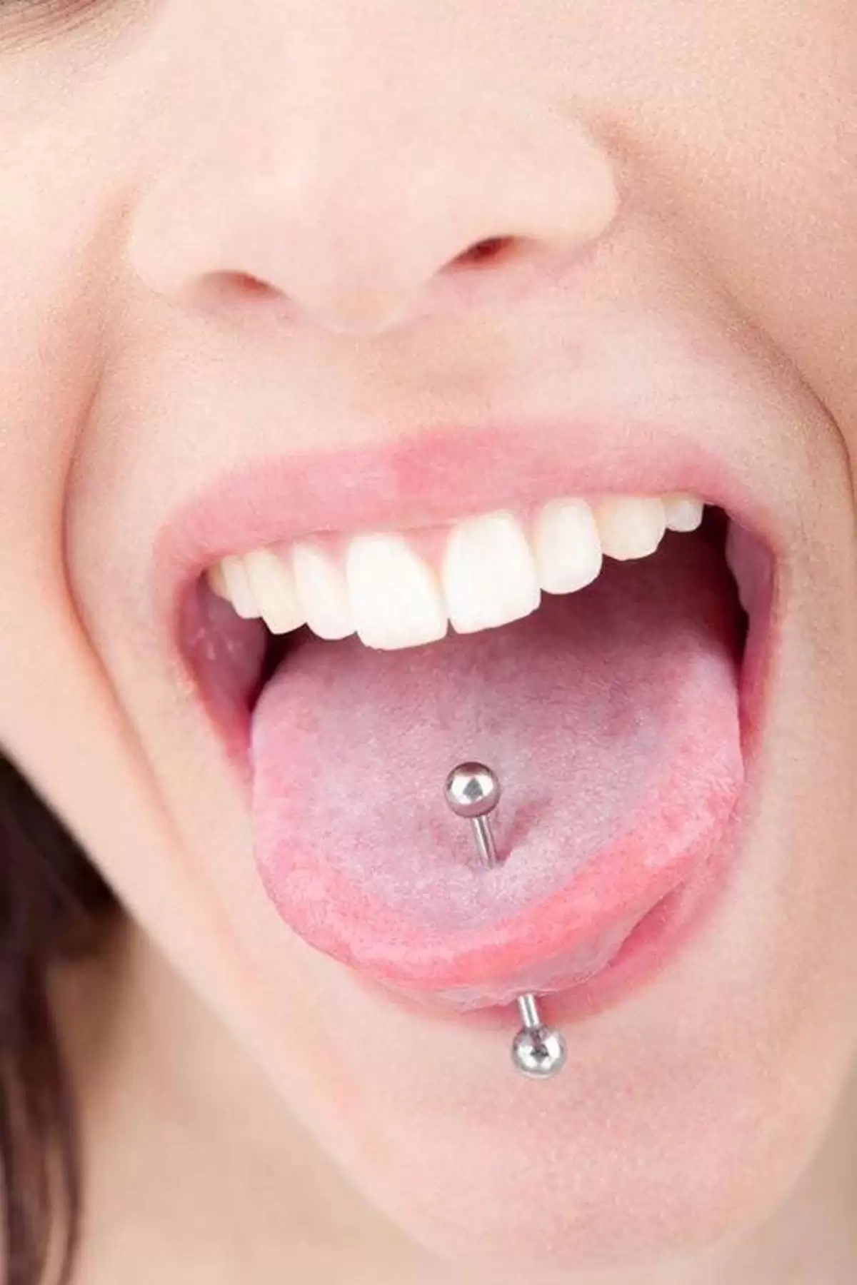 Gümüş Renk Cerrahi Çelik Ucu Toplu Dil Dudak Piercingi  (6MM)