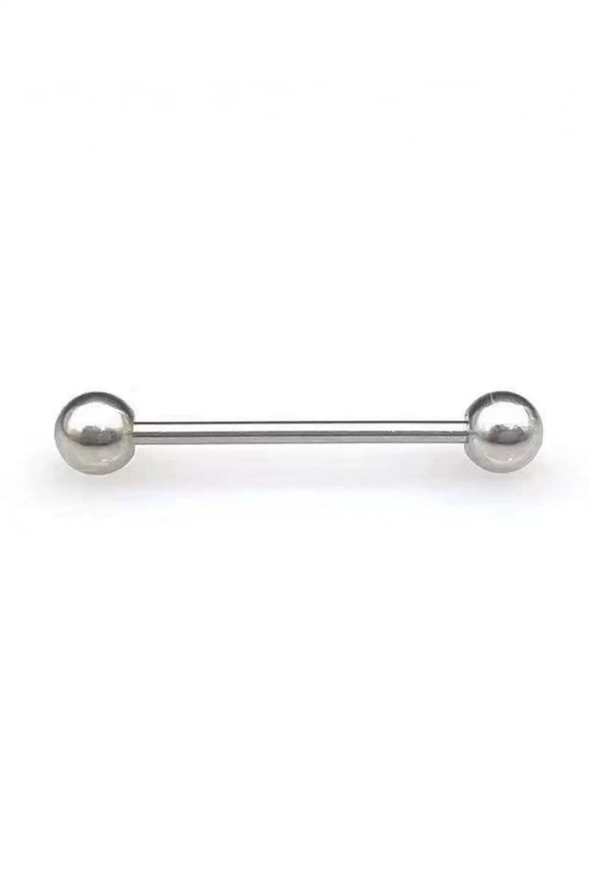 Gümüş Renk Cerrahi Çelik Ucu Toplu Dil Dudak Piercingi  (6MM)