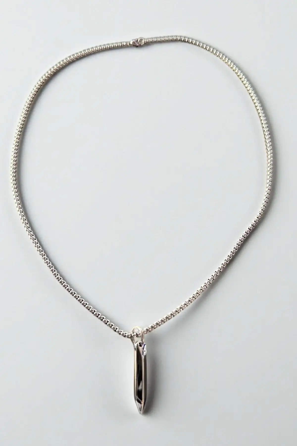 Gümüş Renk Erkek Zincir Çelik Kolye (55cm)