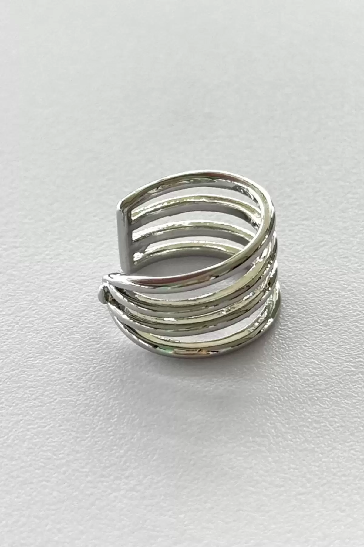Gümüş Renk Halka Ear Cuff Küpe (Tek)