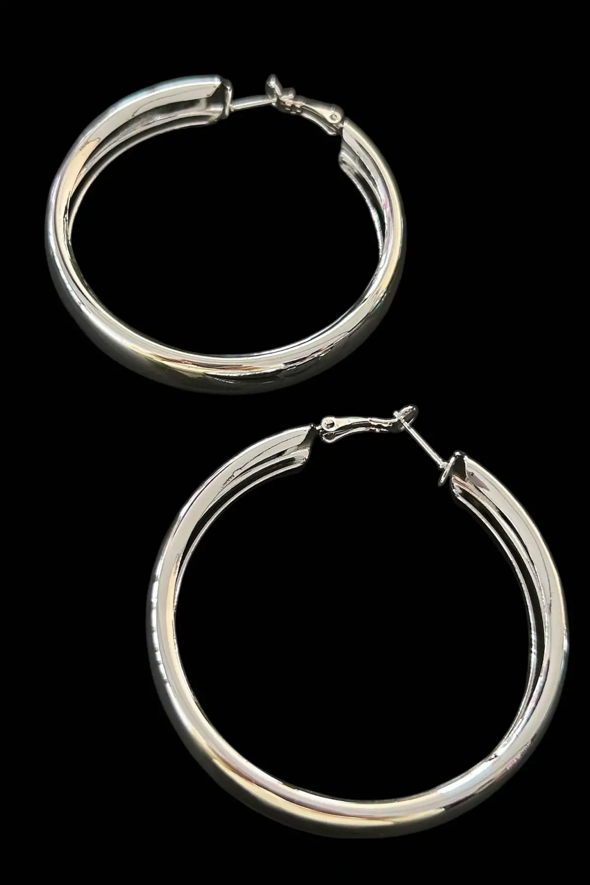 Gümüş Renk Halka Küpe (Çift)