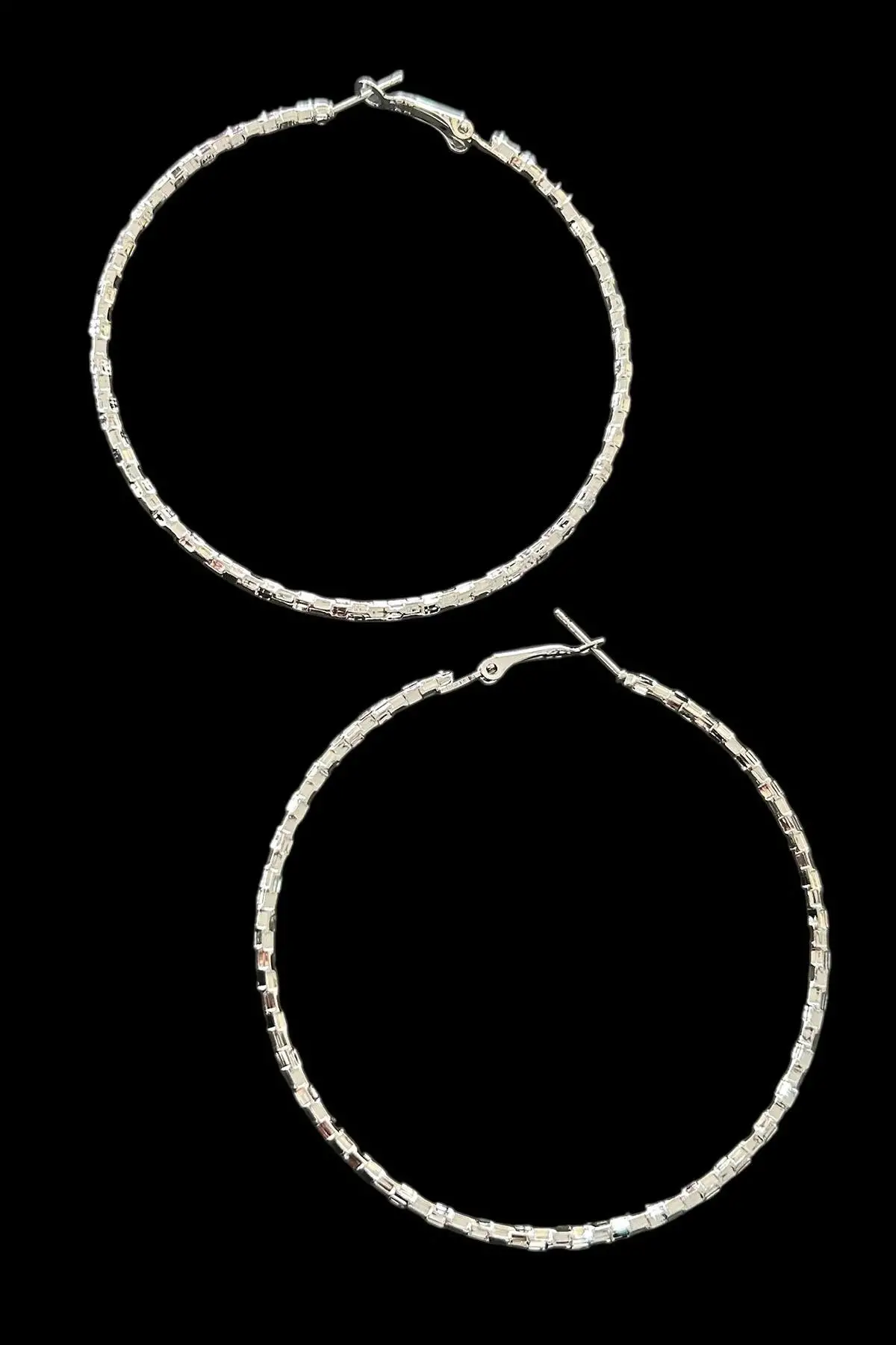 Gümüş Renk Halka Küpe (Çift)